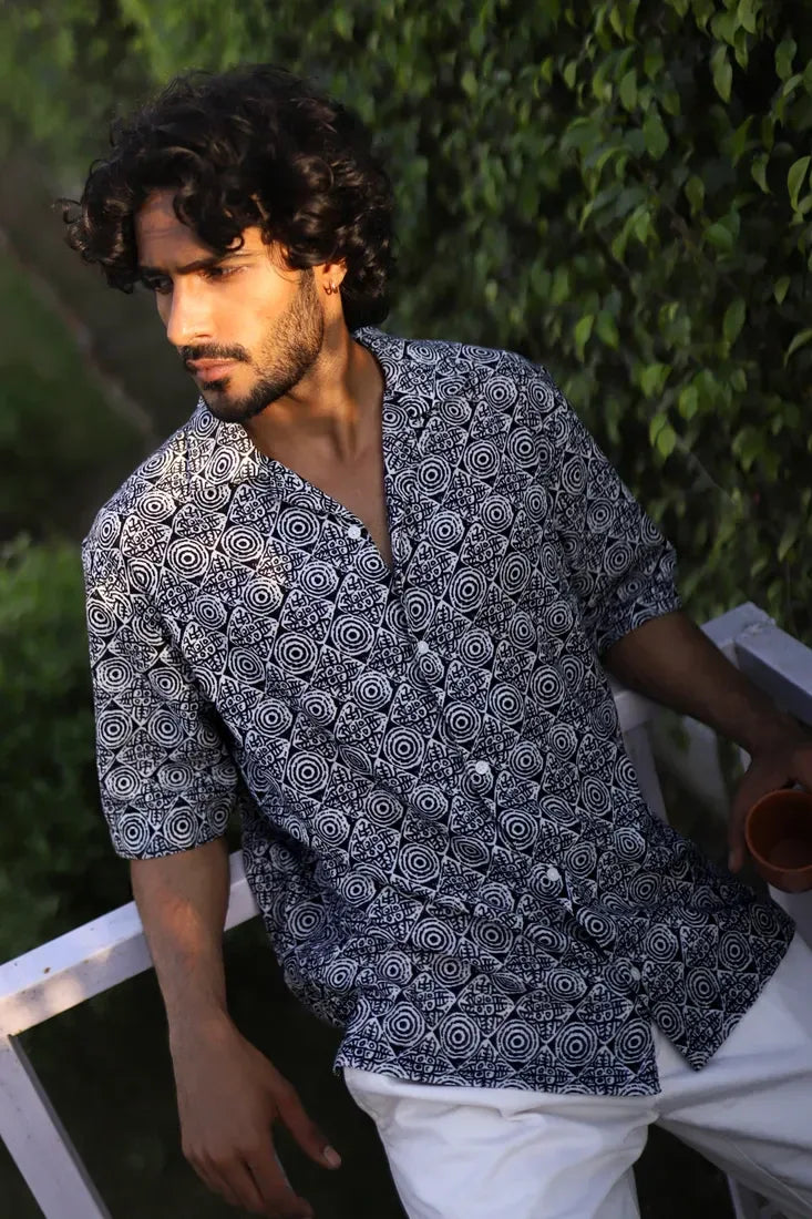 BLACK AZTEC PRINTED SHIRT - CRAIG