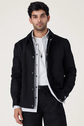 BLACK WASHED COTTON JACKET - CRAIG