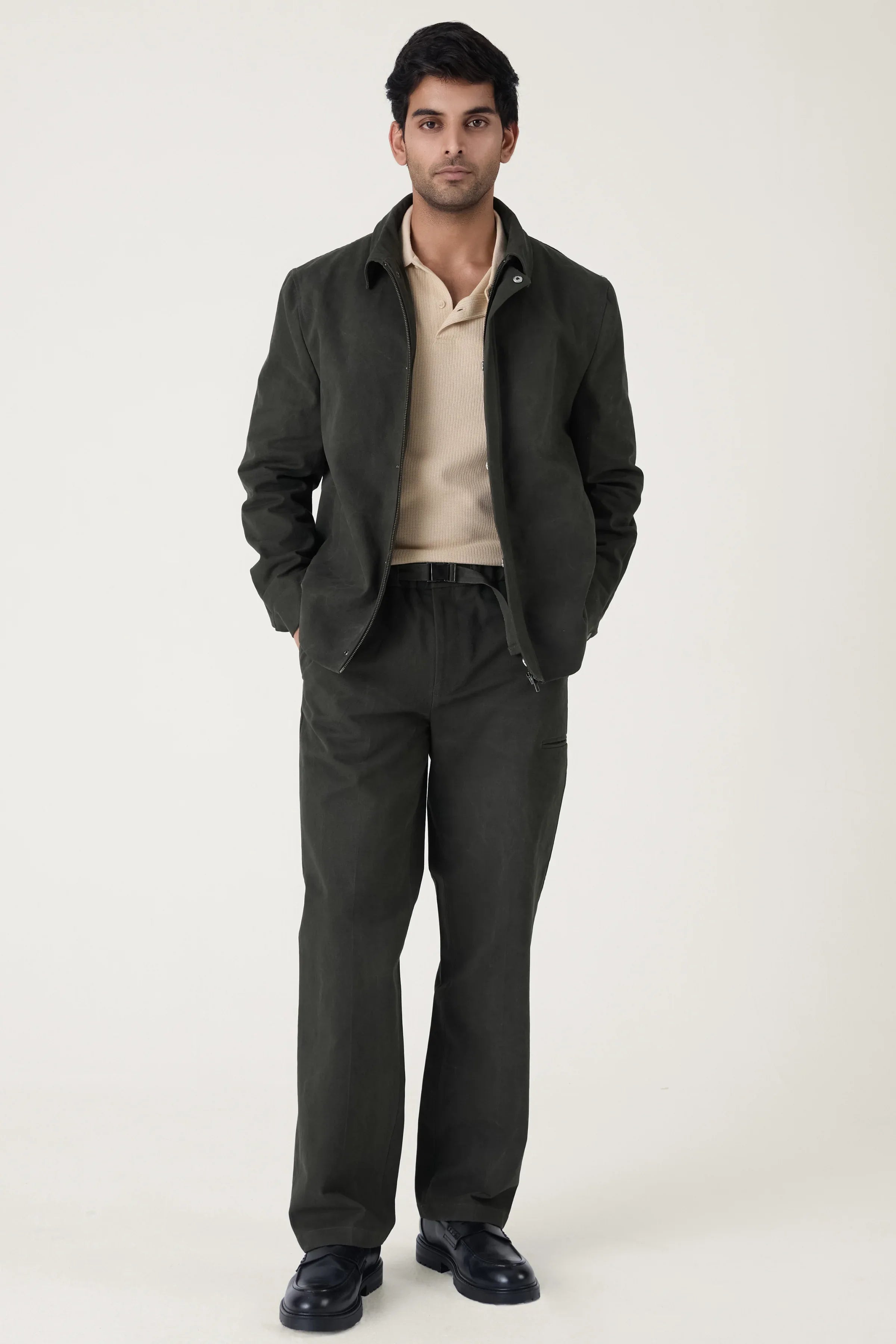 BUCKLE CARGO TROUSERS OLIVE - CRAIG