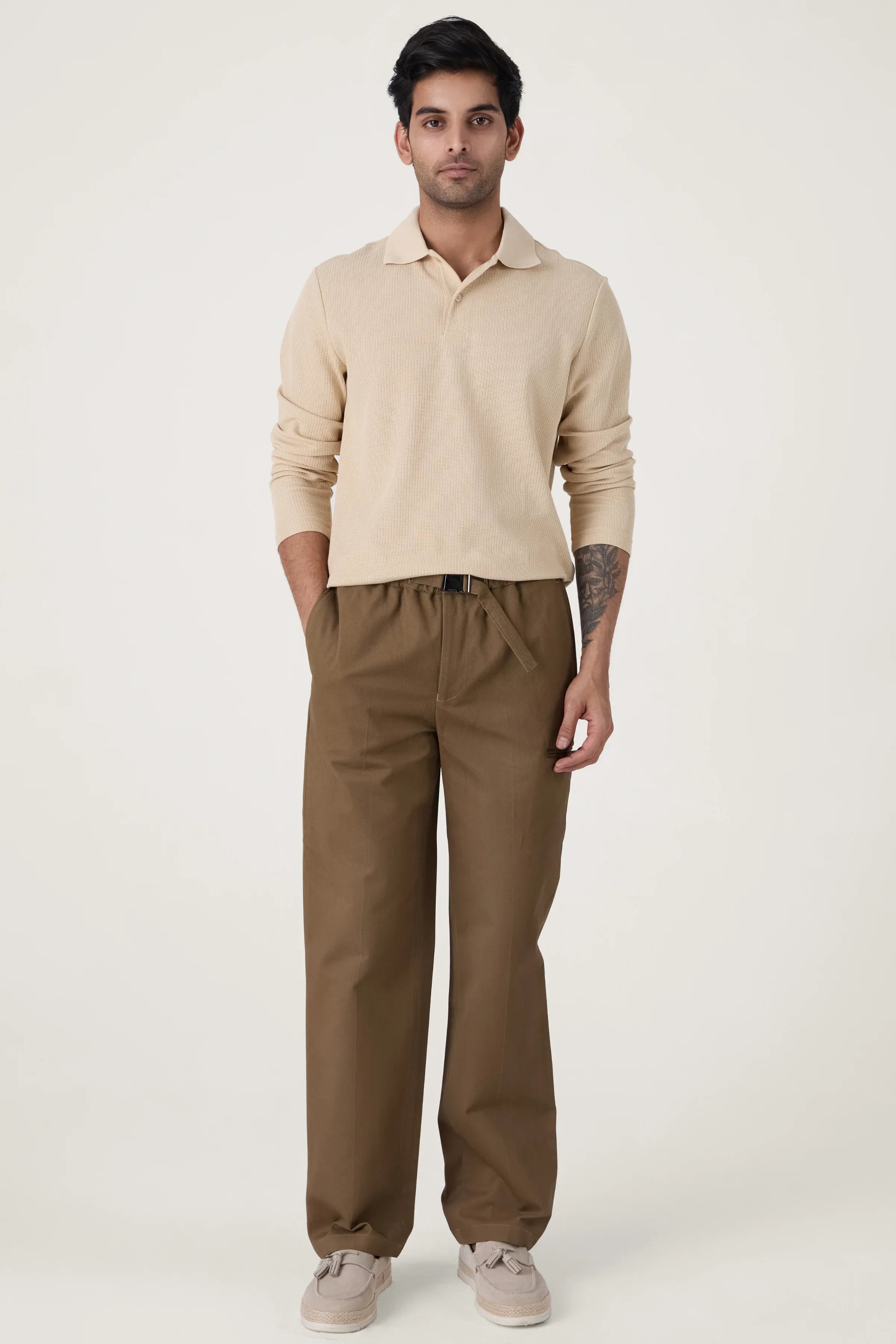 BUCKLE CARGO TROUSERS KHAKHI - CRAIG