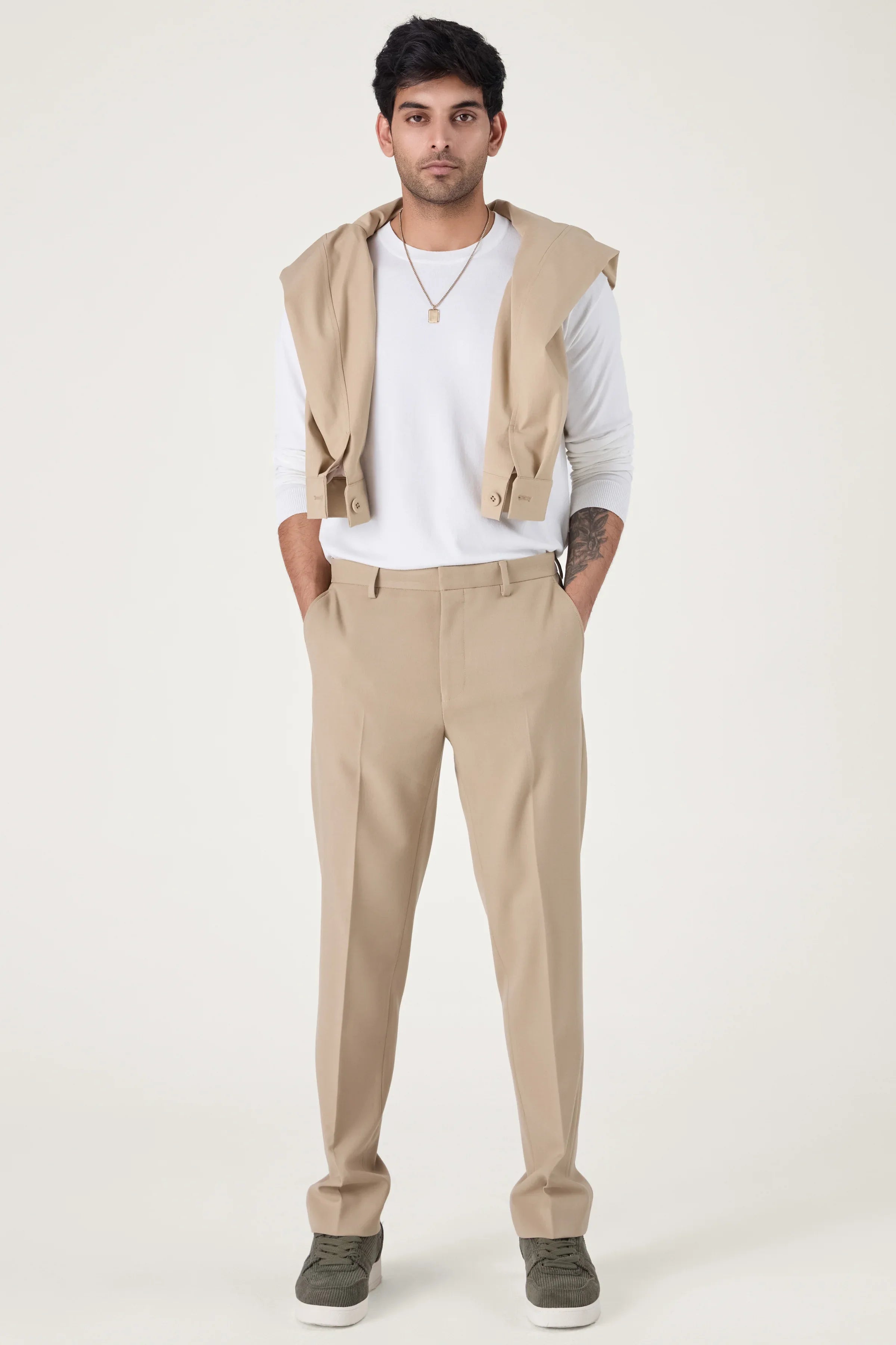 SLIM FIT TROUSERS BEIGE - CRAIG