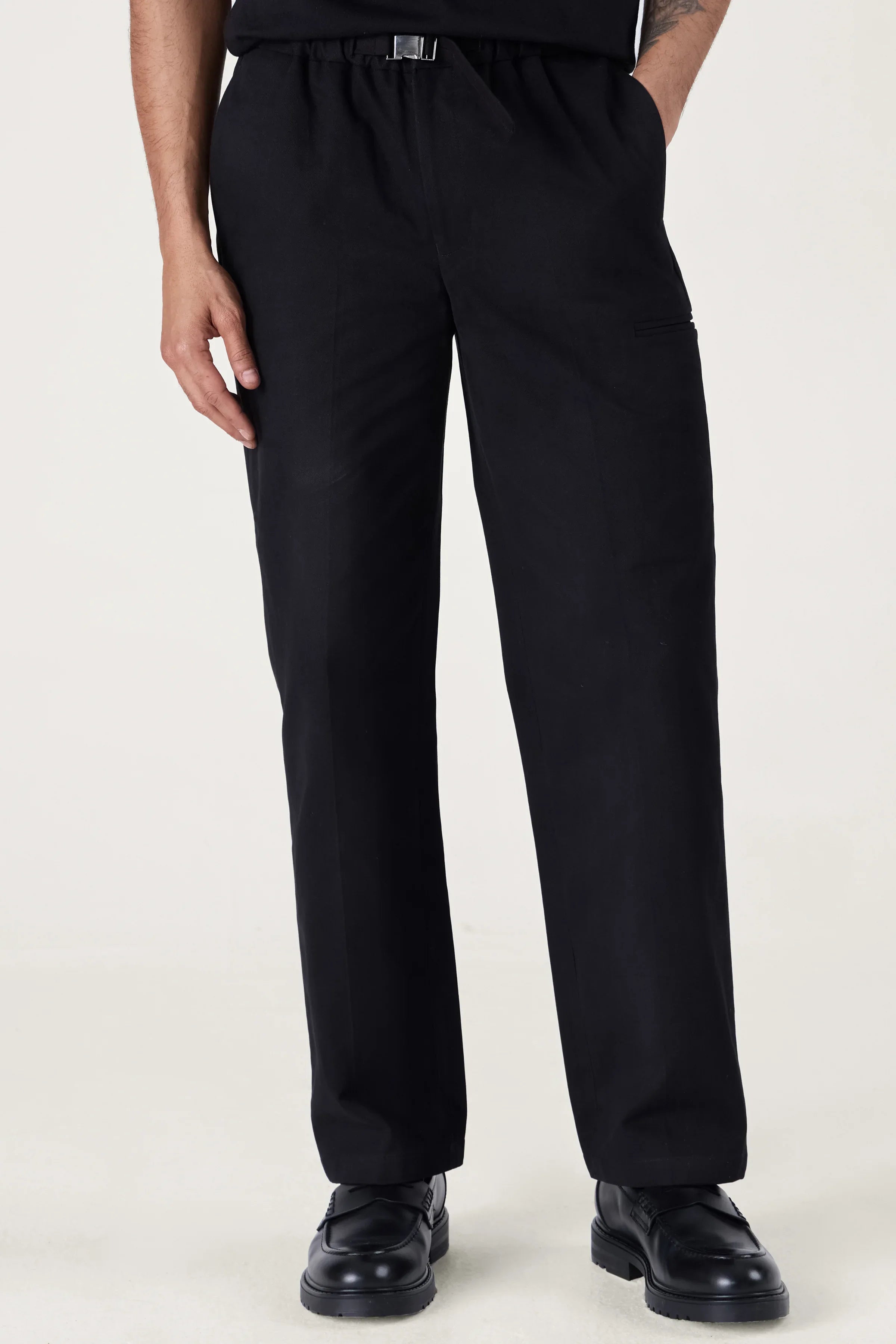 BUCKLE CARGO TROUSERS BLACK - CRAIG