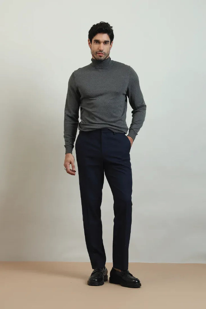 SLIM FIT TROUSERS NAVY - CRAIG