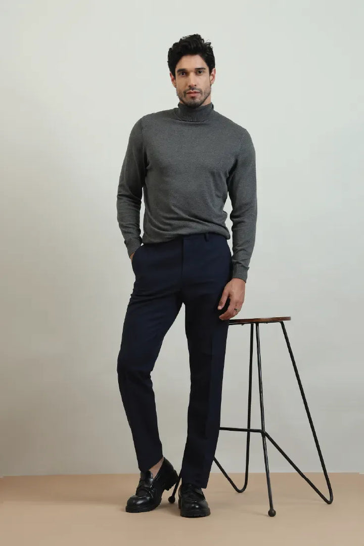 SLIM FIT TROUSERS NAVY - CRAIG