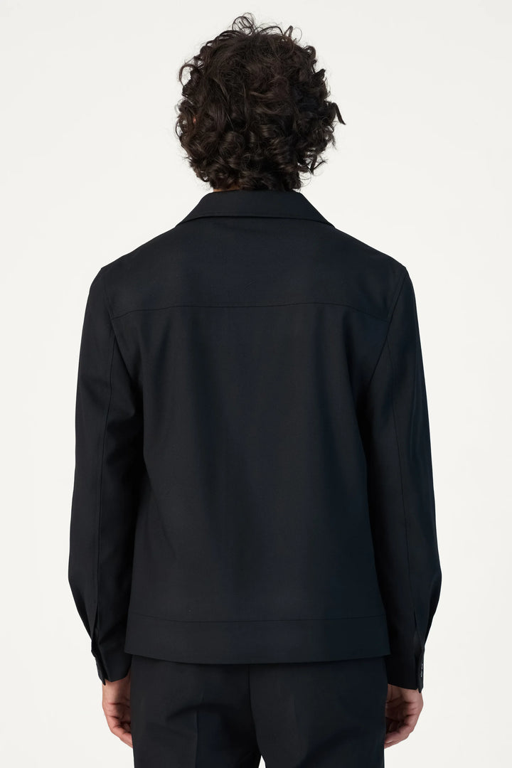 RELAXED FIT LAPEL JACKET BLACK - CRAIG