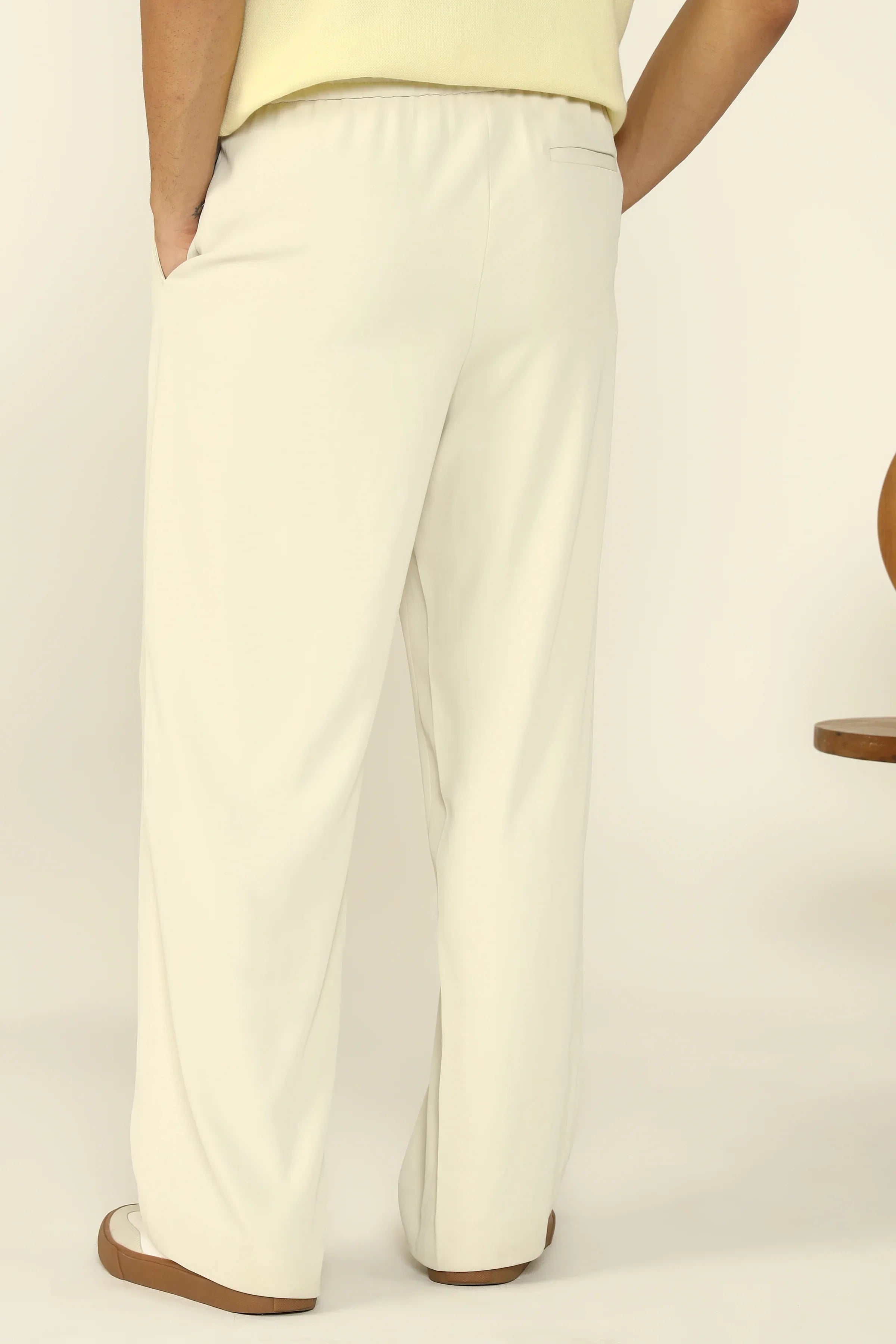 RELAXED FIT FLOWING TROUSERS ECRU - CRAIG