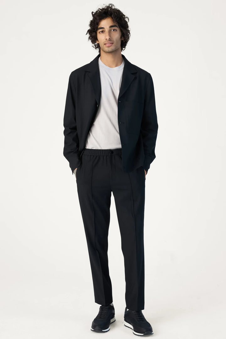 RELAXED FIT LAPEL JACKET BLACK - CRAIG