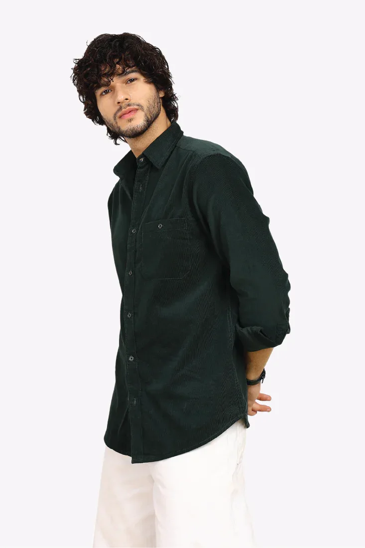 GREEN CORDUROY SHIRT - CRAIG