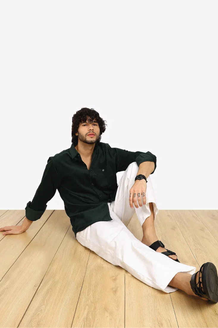 GREEN CORDUROY SHIRT - CRAIG