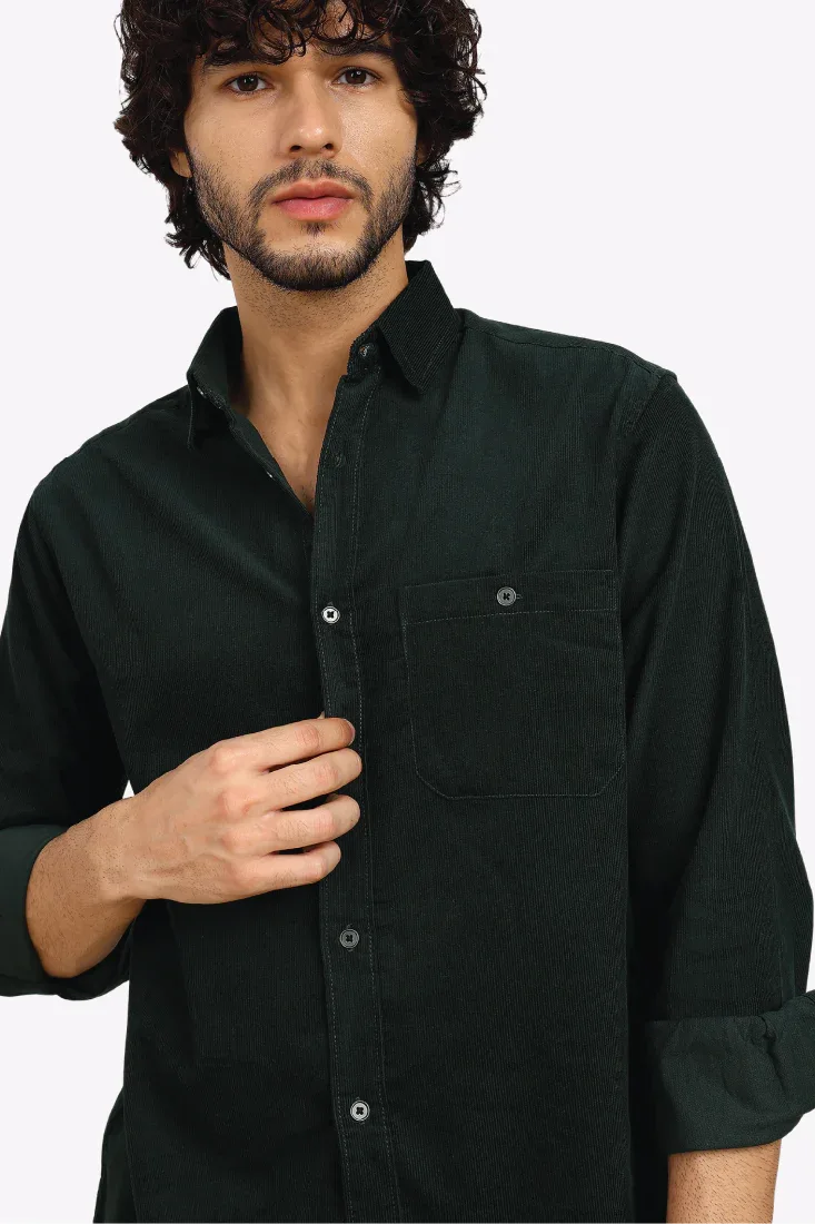 GREEN CORDUROY SHIRT - CRAIG