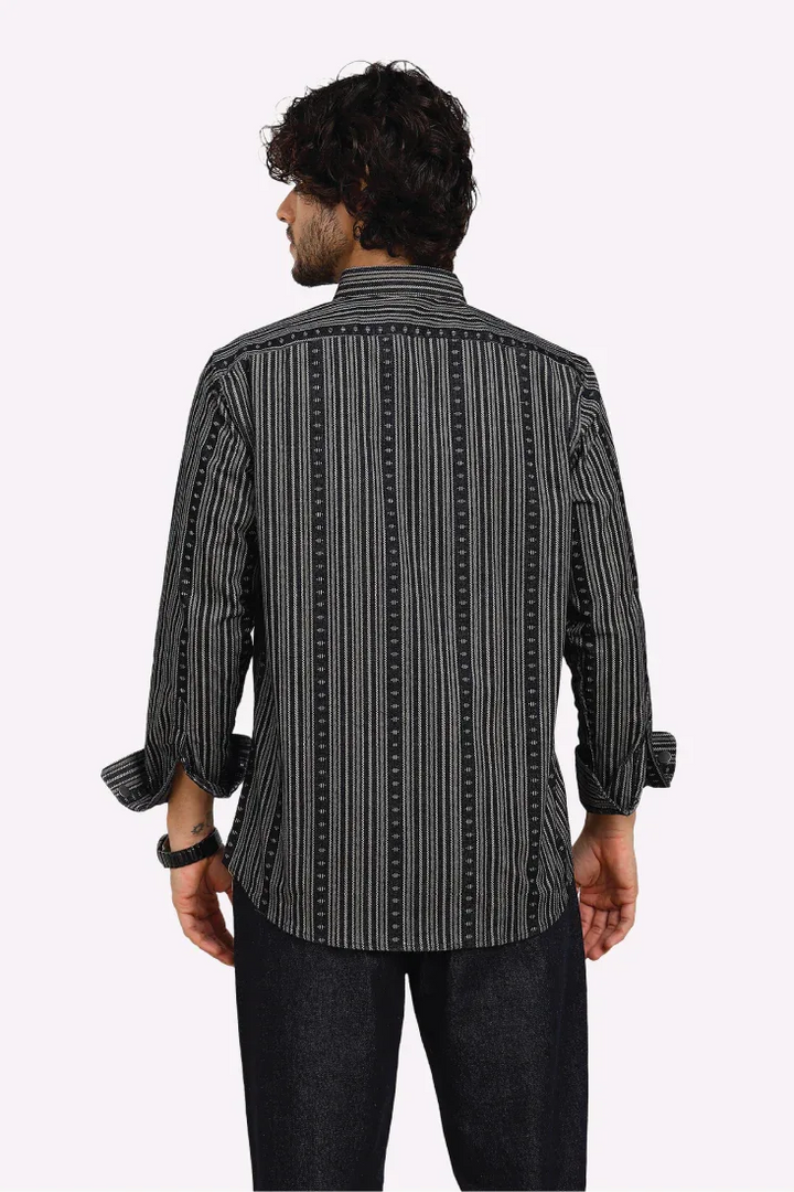 NAVY JACQUARD SHIRT - CRAIG