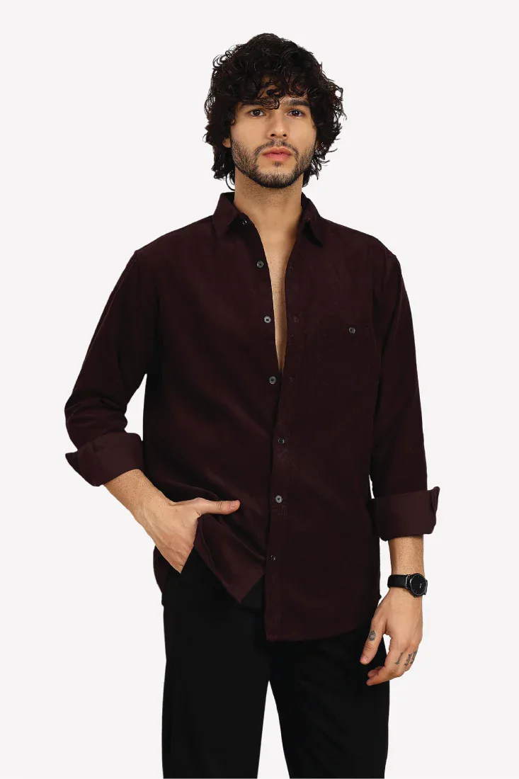 WINE CORDUROY SHIRT - CRAIG