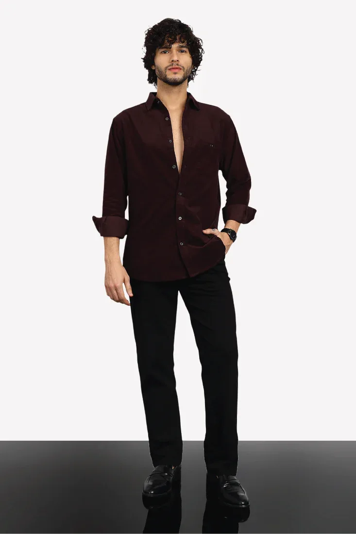 WINE CORDUROY SHIRT - CRAIG