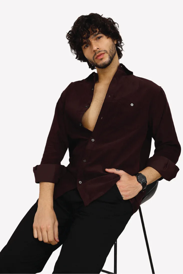 WINE CORDUROY SHIRT - CRAIG