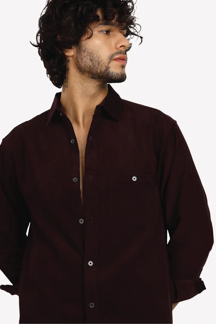WINE CORDUROY SHIRT - CRAIG