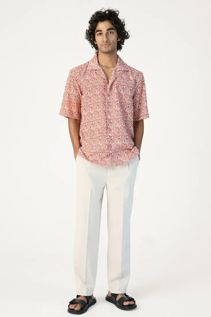 ORANGE AZTEC PRINTED SHIRT - CRAIG
