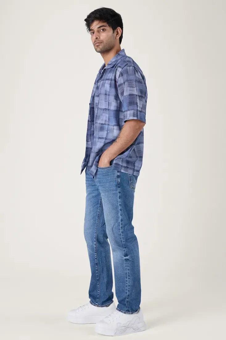 BLUE CHECK PRINTED SHIRT - CRAIG