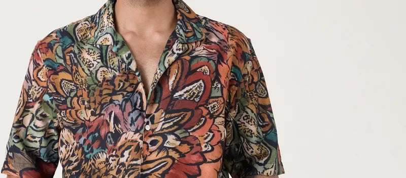 BLACK ABSTRACT PRINTED SHIRT - CRAIG