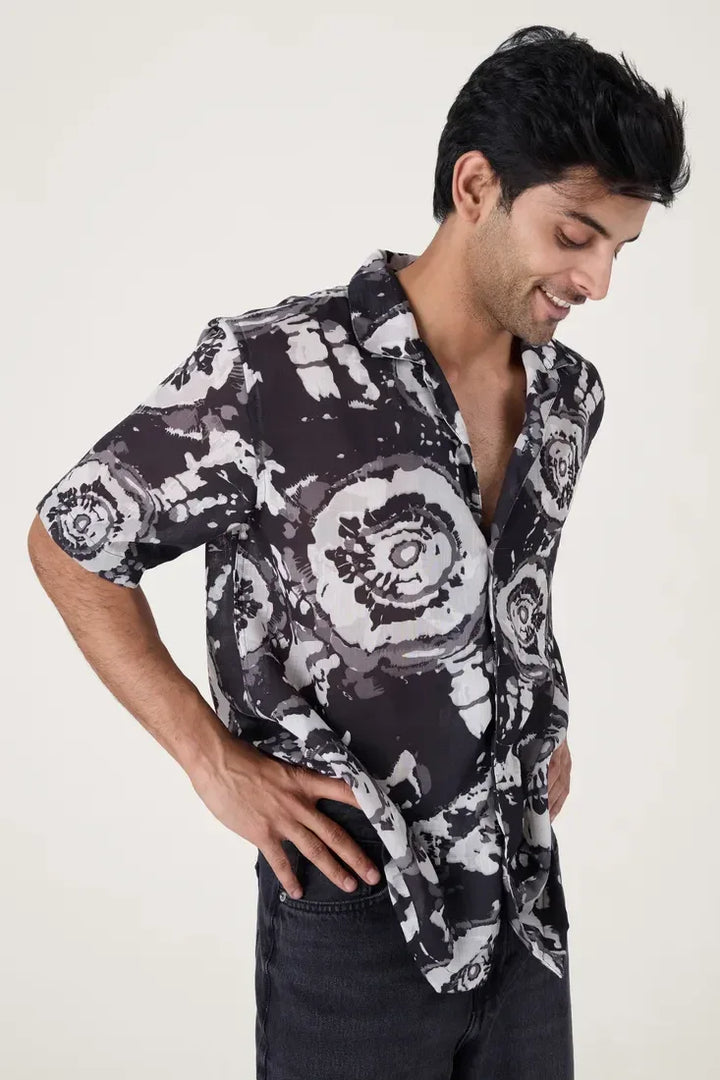 BLACK GALAXY PRINTED SHIRT - CRAIG