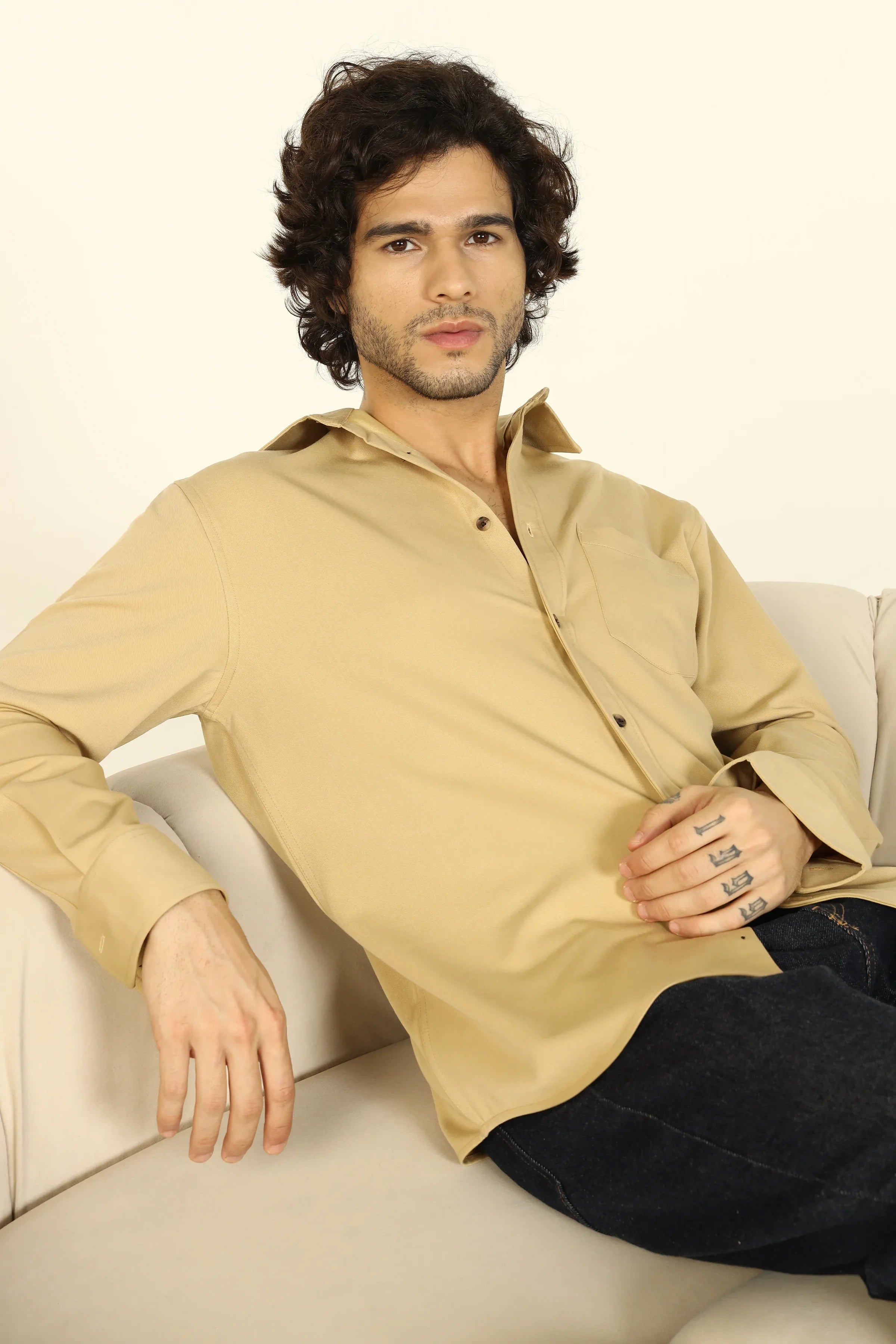 OAT COTTON TWILL SHIRT - CRAIG