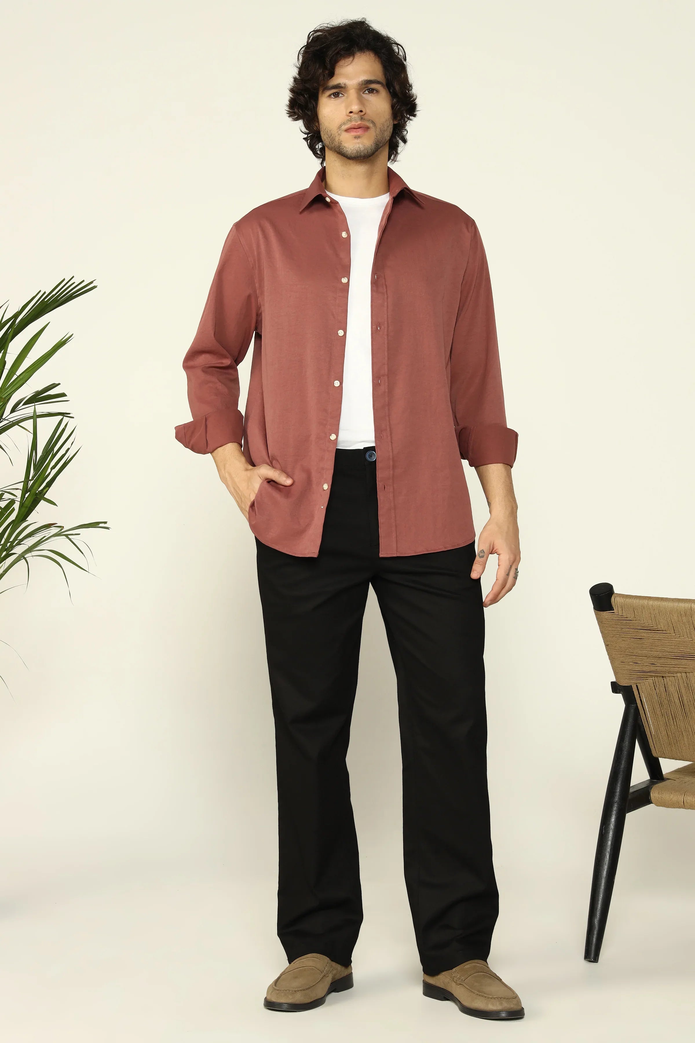 REGULAR FIT COTTON TROUSERS BLACK - CRAIG