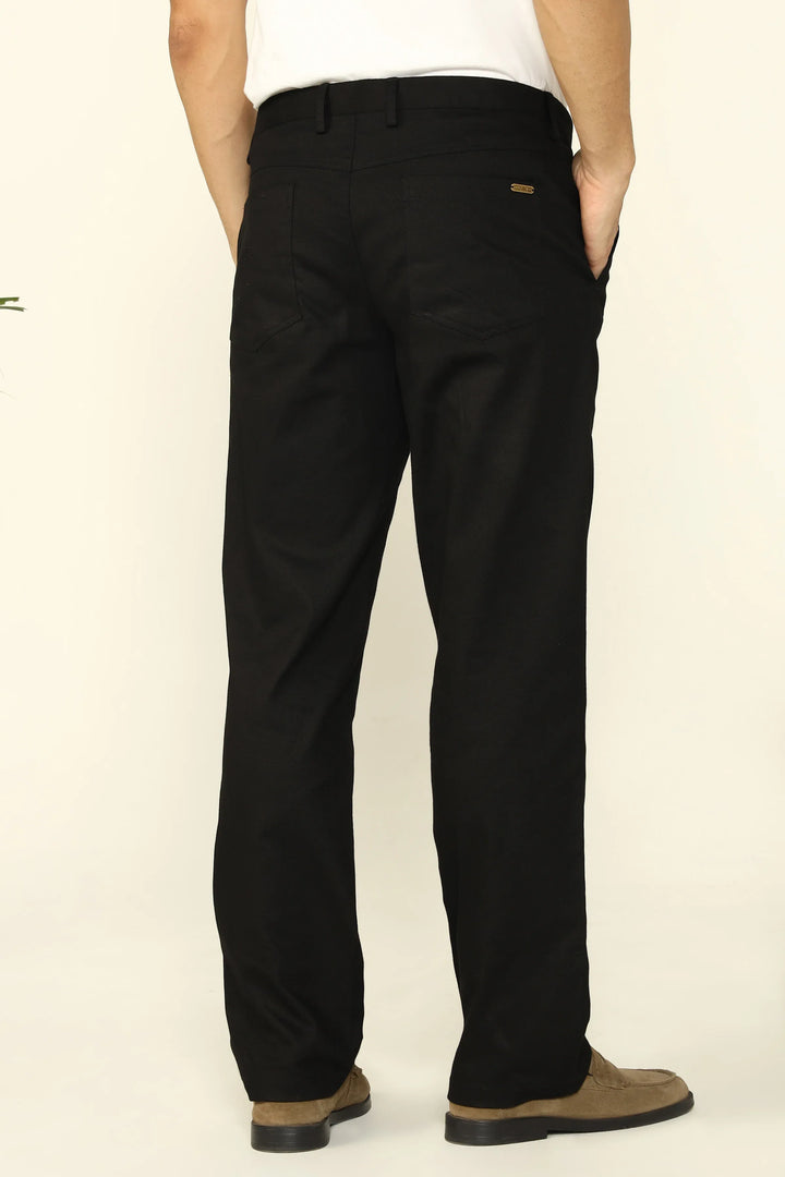 REGULAR FIT COTTON TROUSERS BLACK - CRAIG