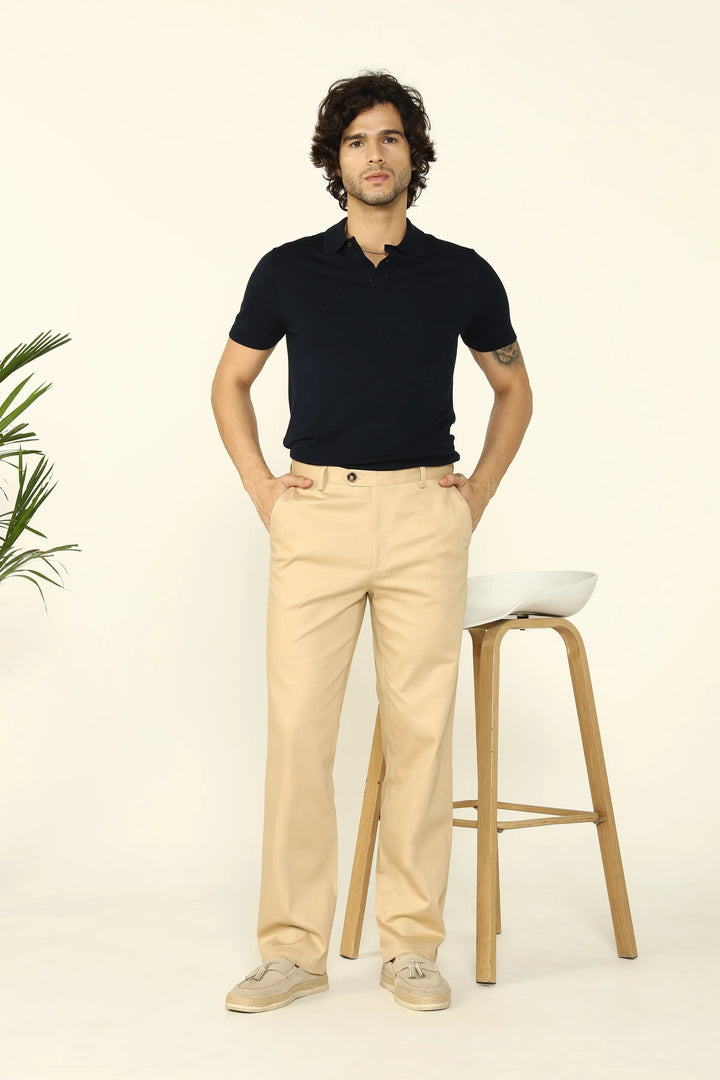 STRAIGHT FIT COMFORT CHINOS BEIGE - CRAIG