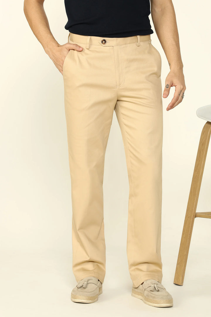 STRAIGHT FIT COMFORT CHINOS BEIGE - CRAIG