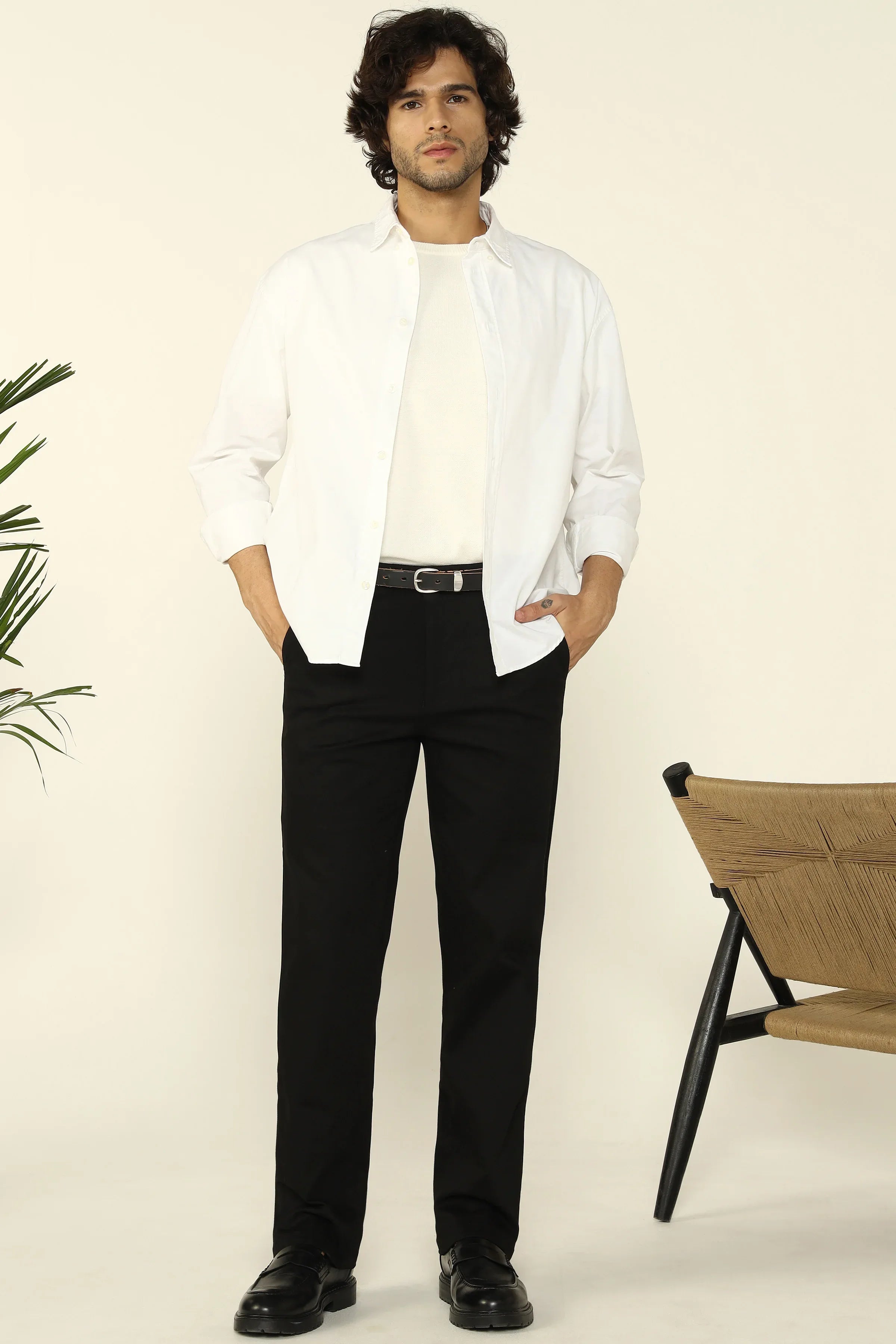 STRAIGHT FIT COMFORT CHINOS BLACK - CRAIG