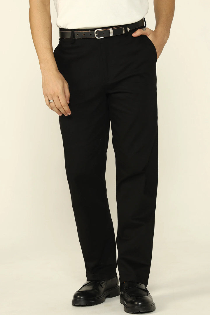 STRAIGHT FIT COMFORT CHINOS BLACK - CRAIG