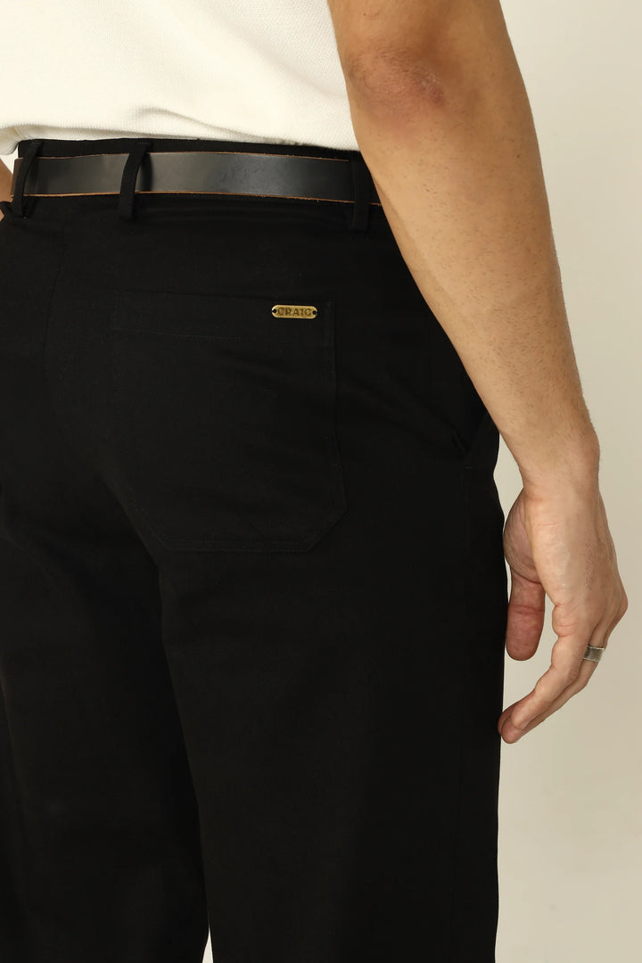STRAIGHT FIT COMFORT CHINOS BLACK - CRAIG