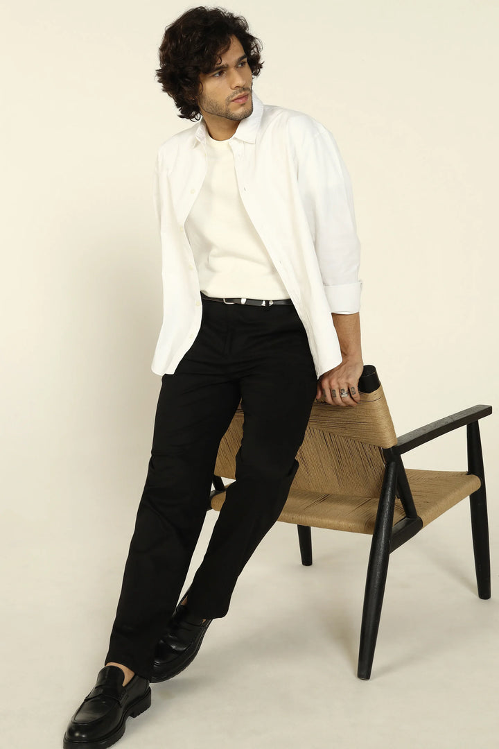 STRAIGHT FIT COMFORT CHINOS BLACK - CRAIG