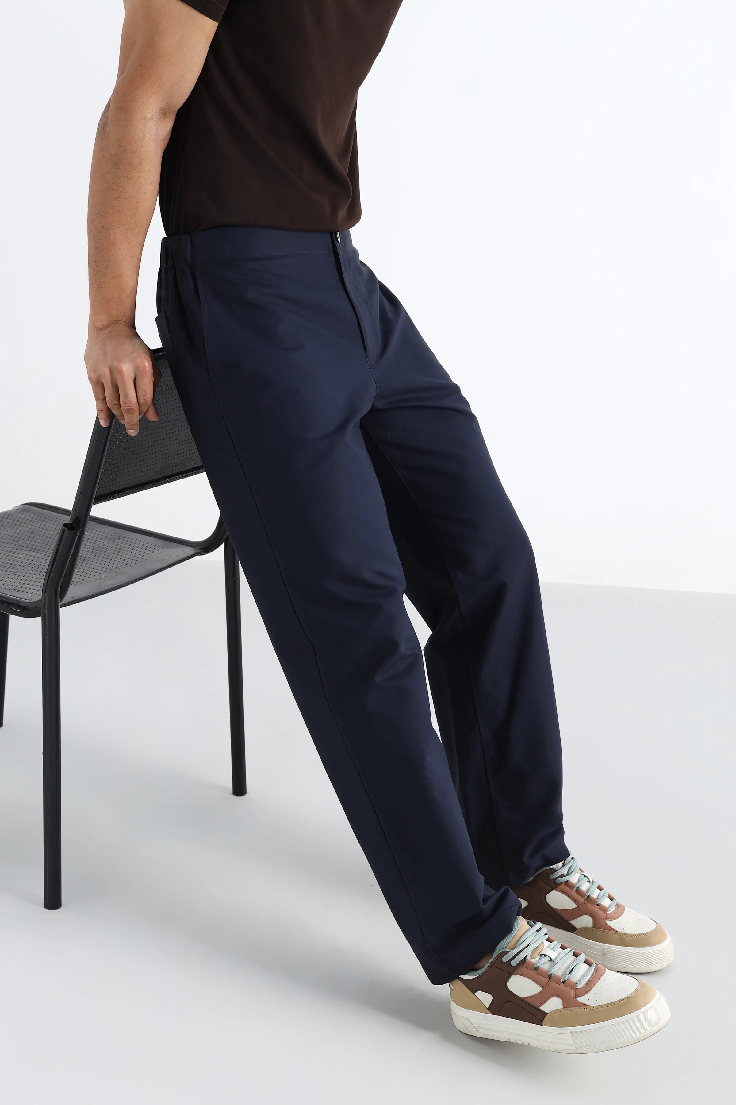 Navy Straight Leg Comfort Trousers