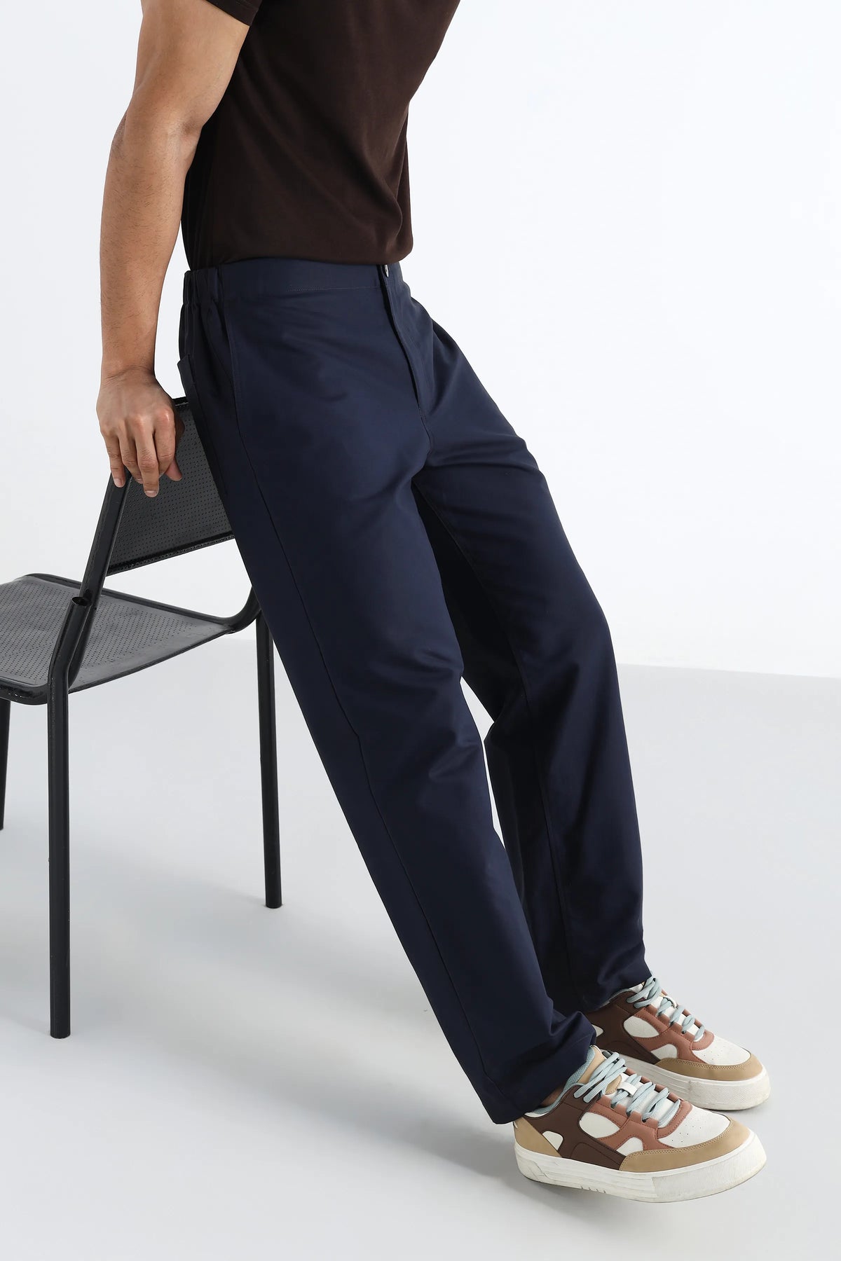Navy Straight Leg Comfort Trousers