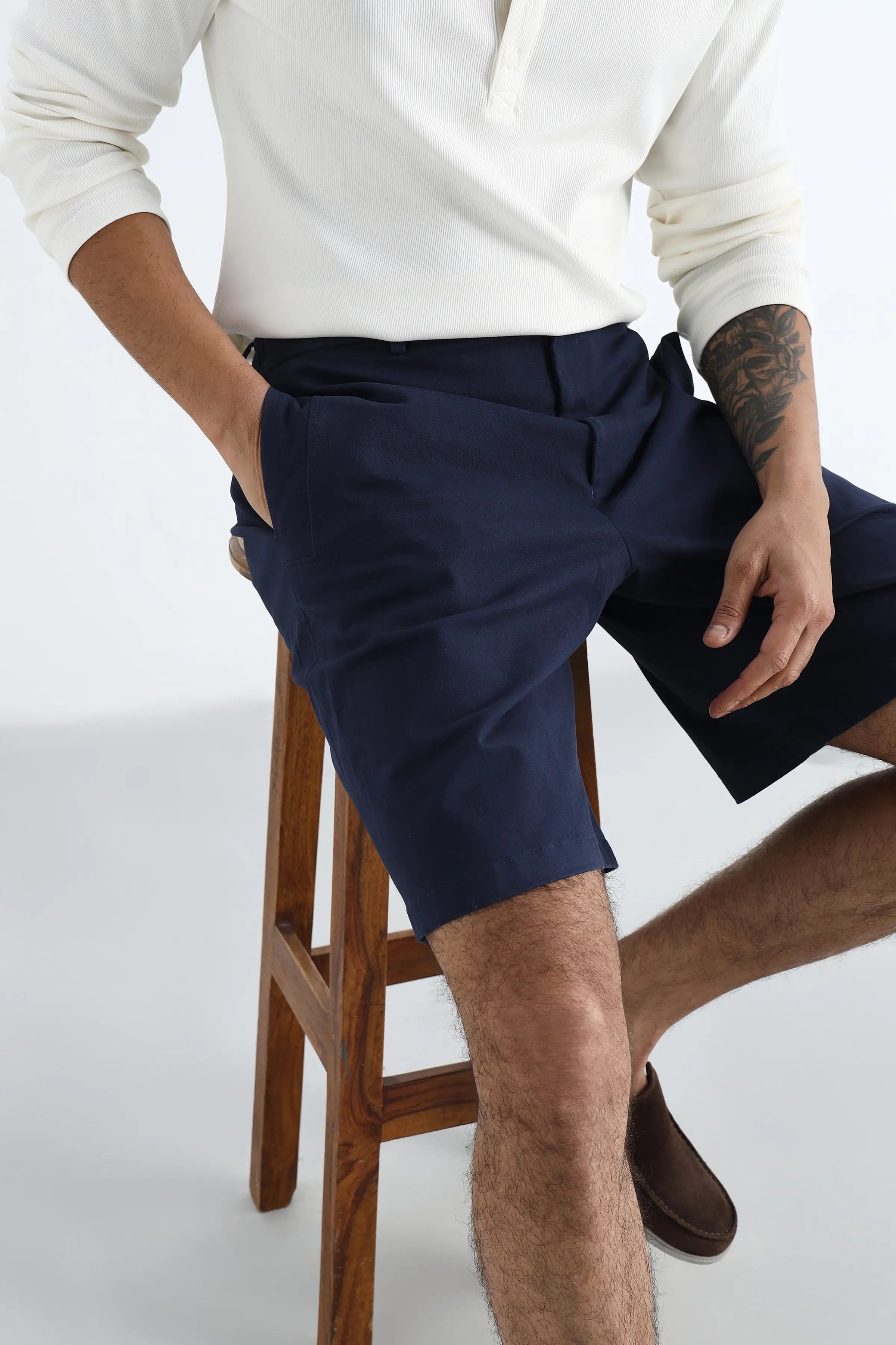 Navy Longline Shorts