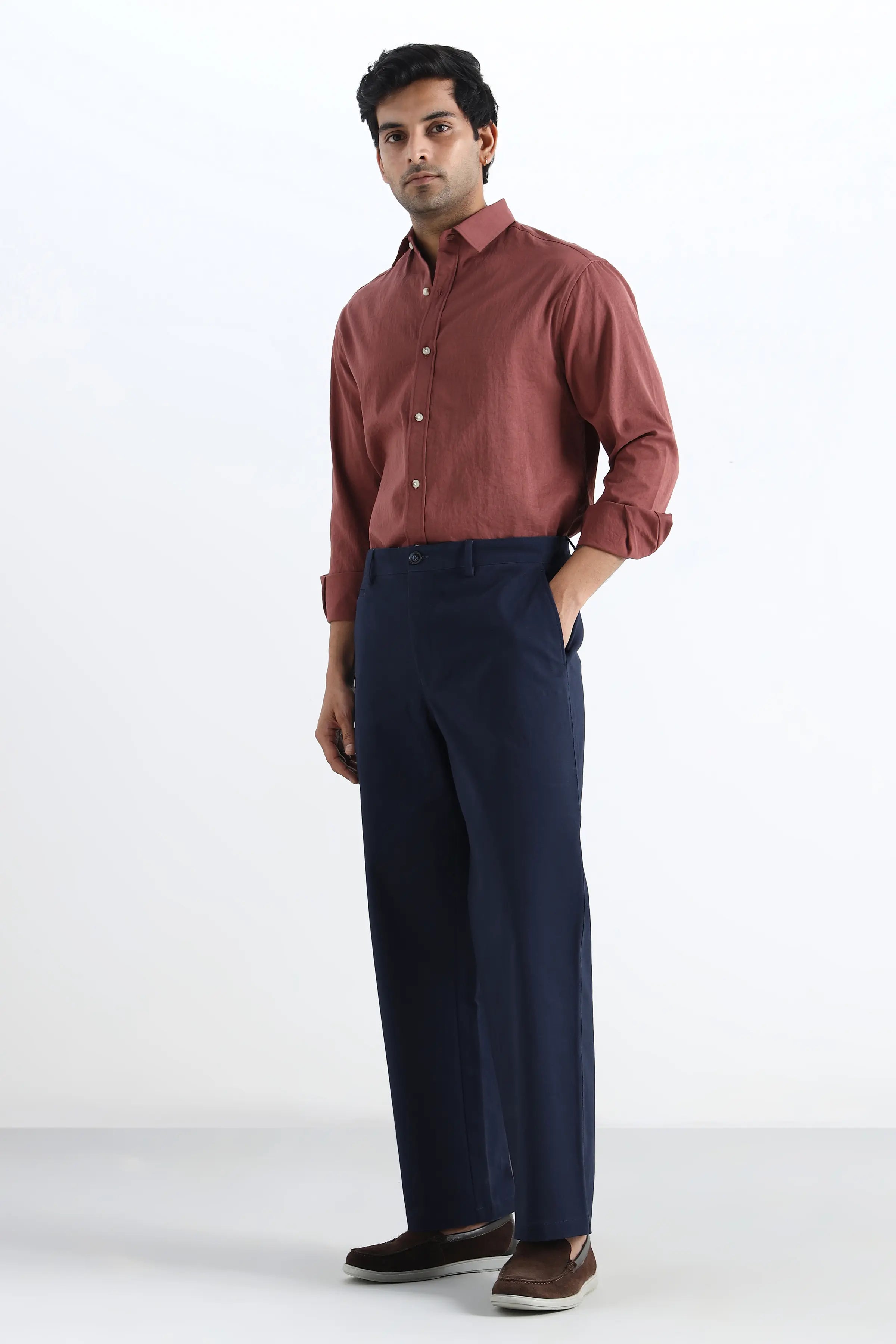 Navy Comfort Cotton Chinos