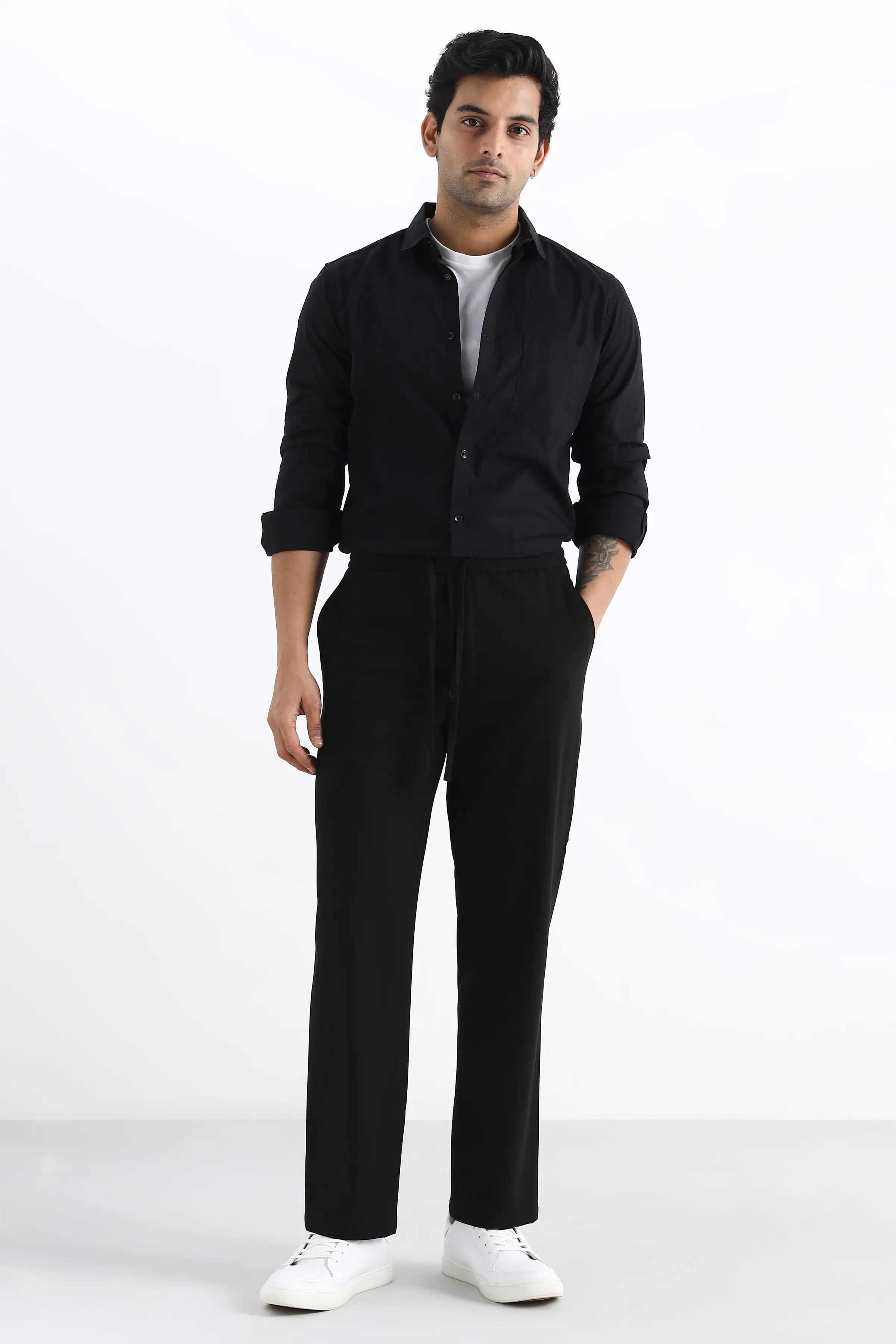 Black Comfort Jogger Waist Trousers