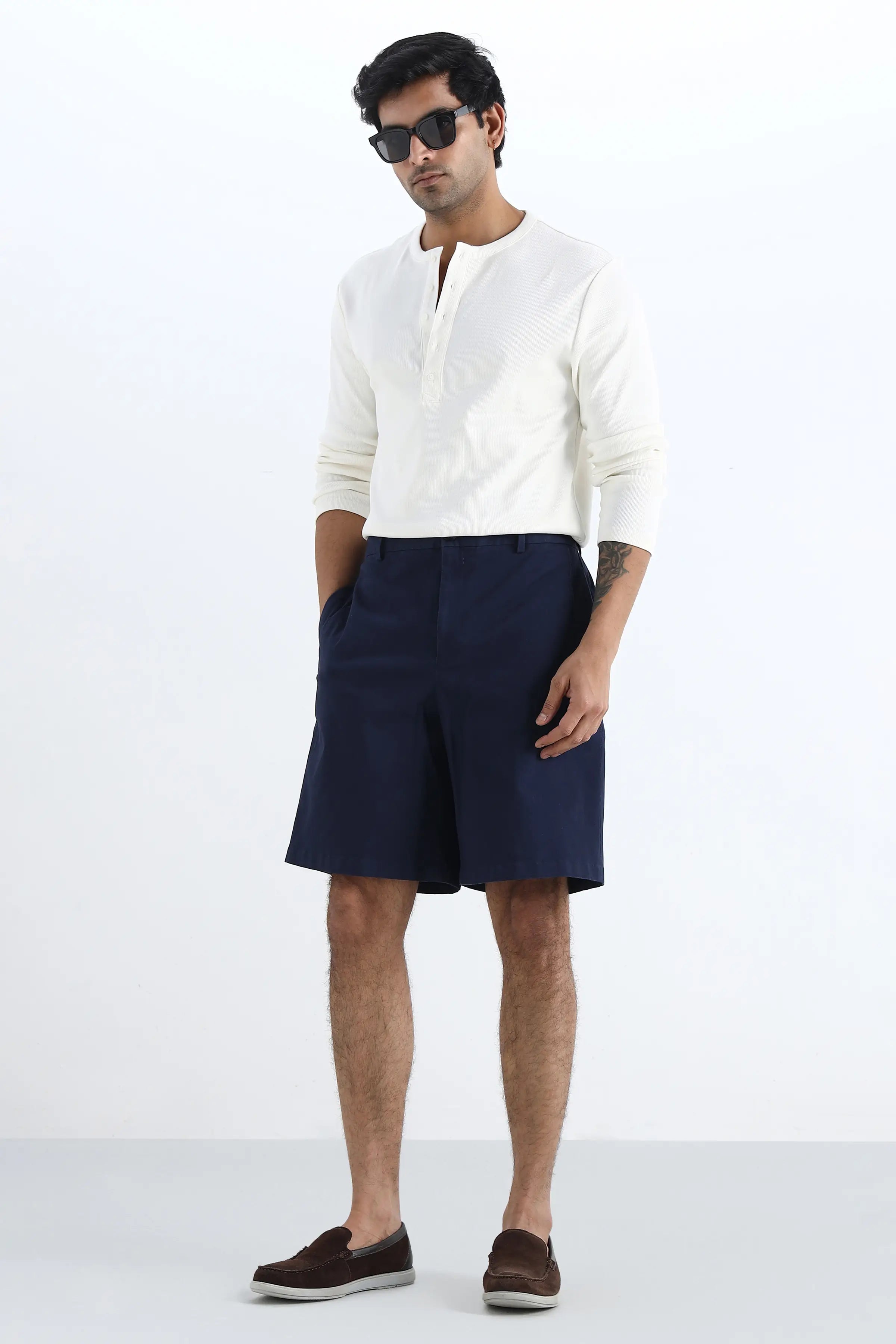 Navy Longline Shorts