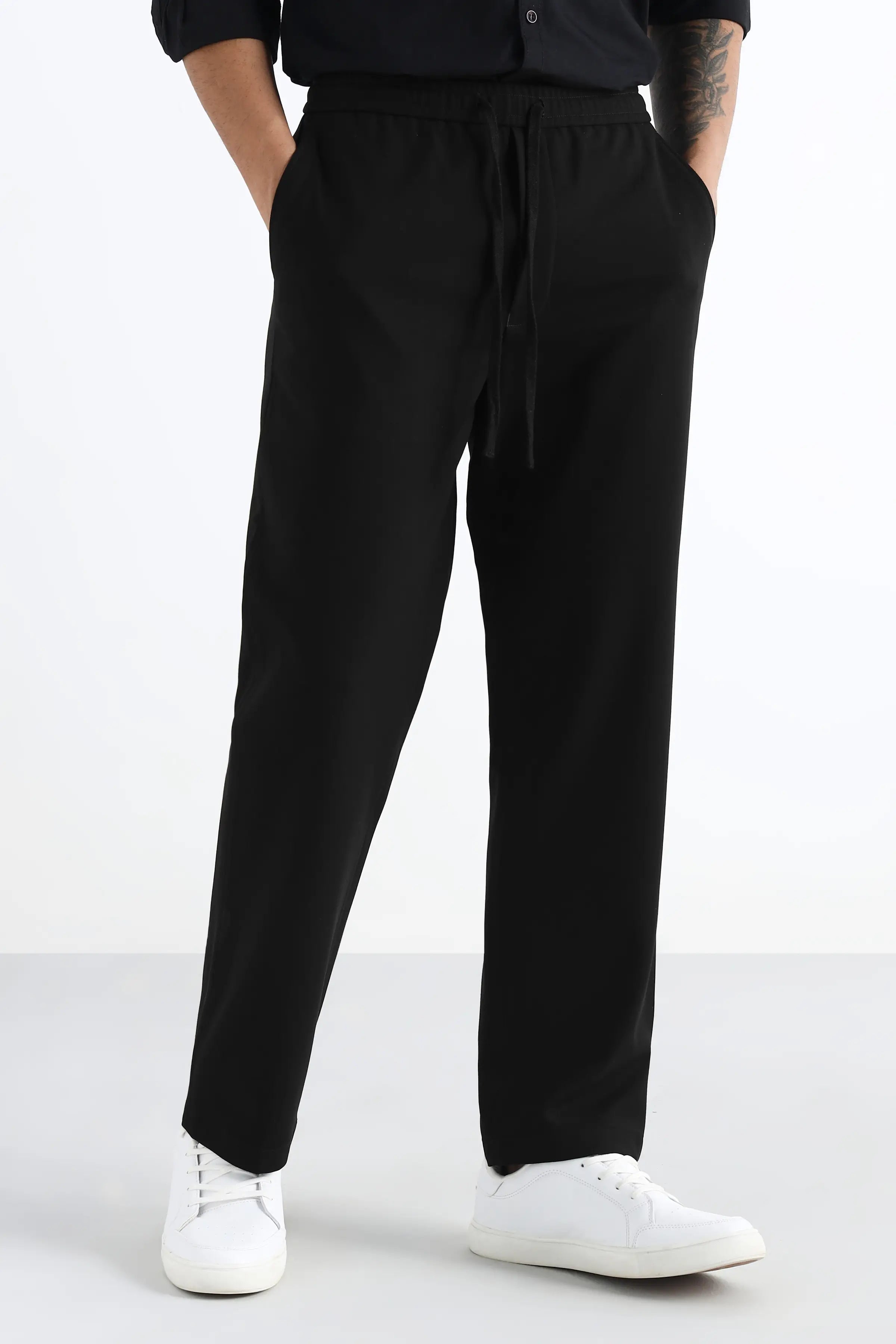 Black Comfort Jogger Waist Trousers