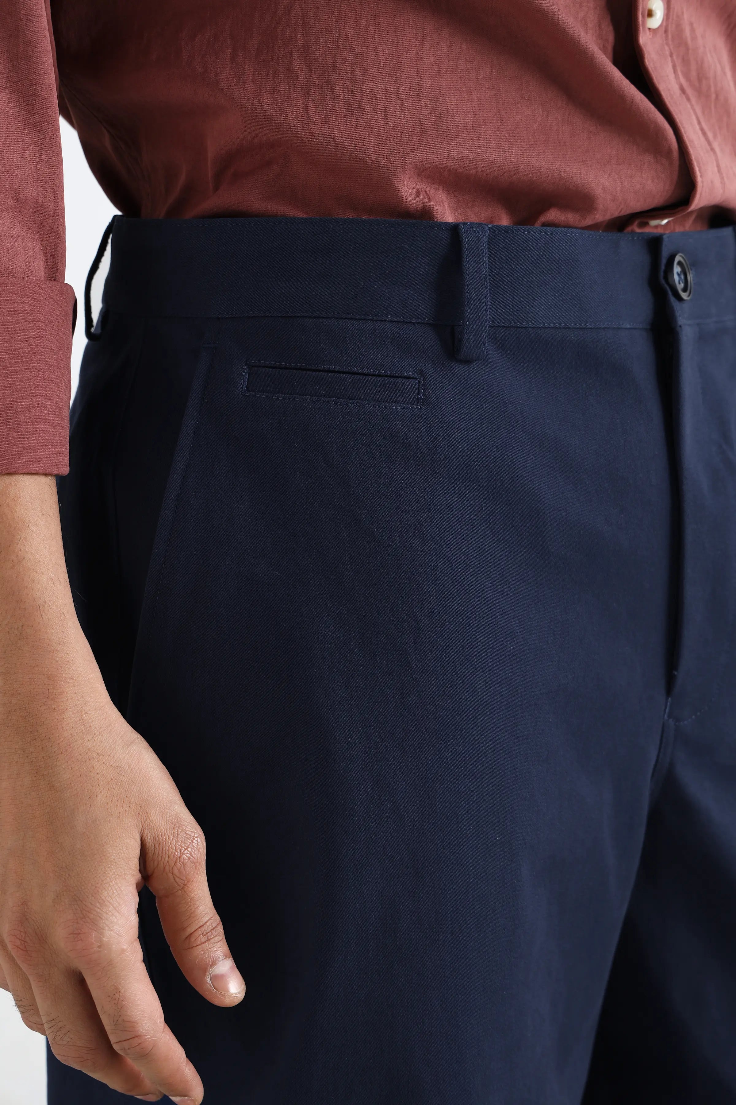 Navy Comfort Cotton Chinos