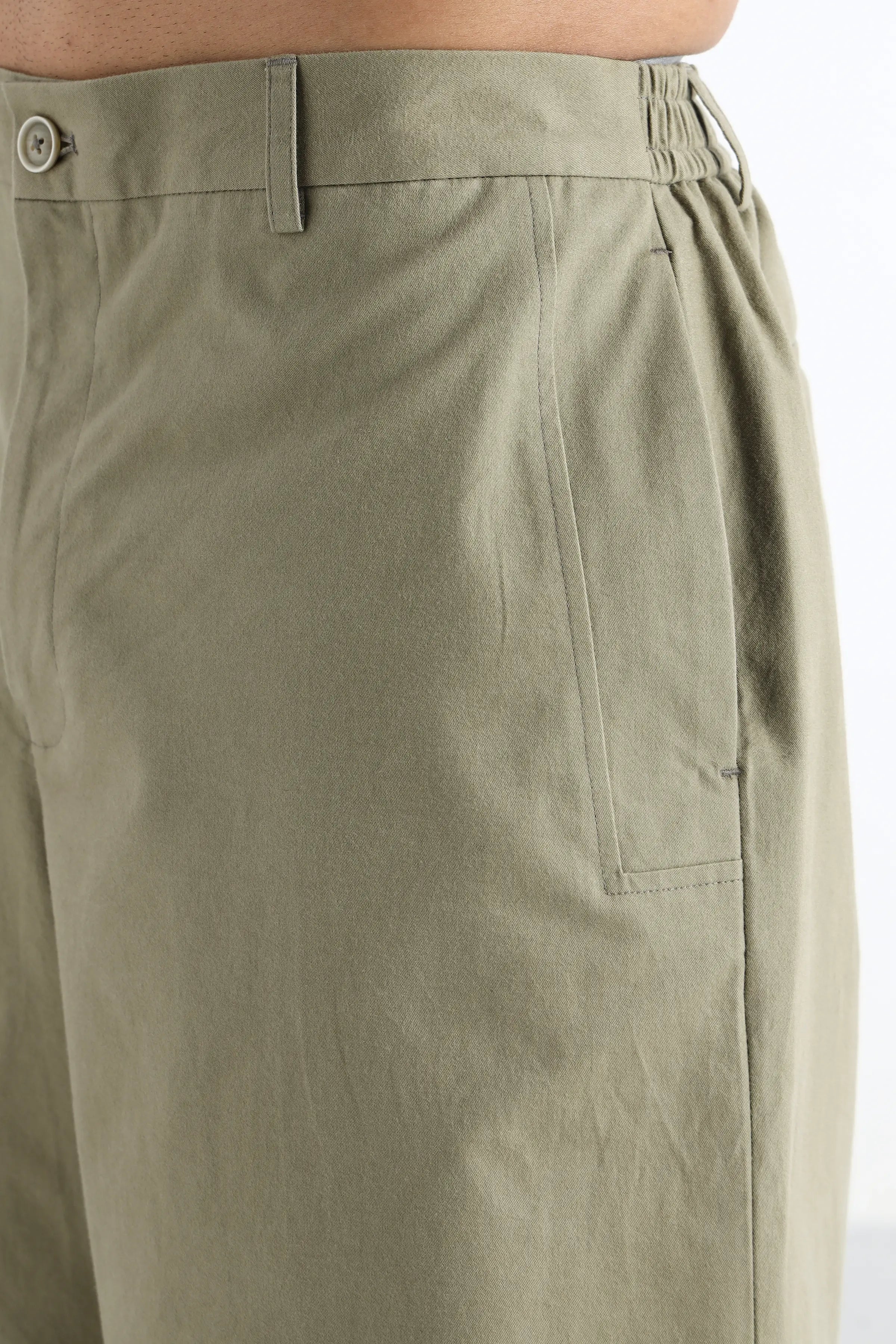 Light Olive Longline Shorts