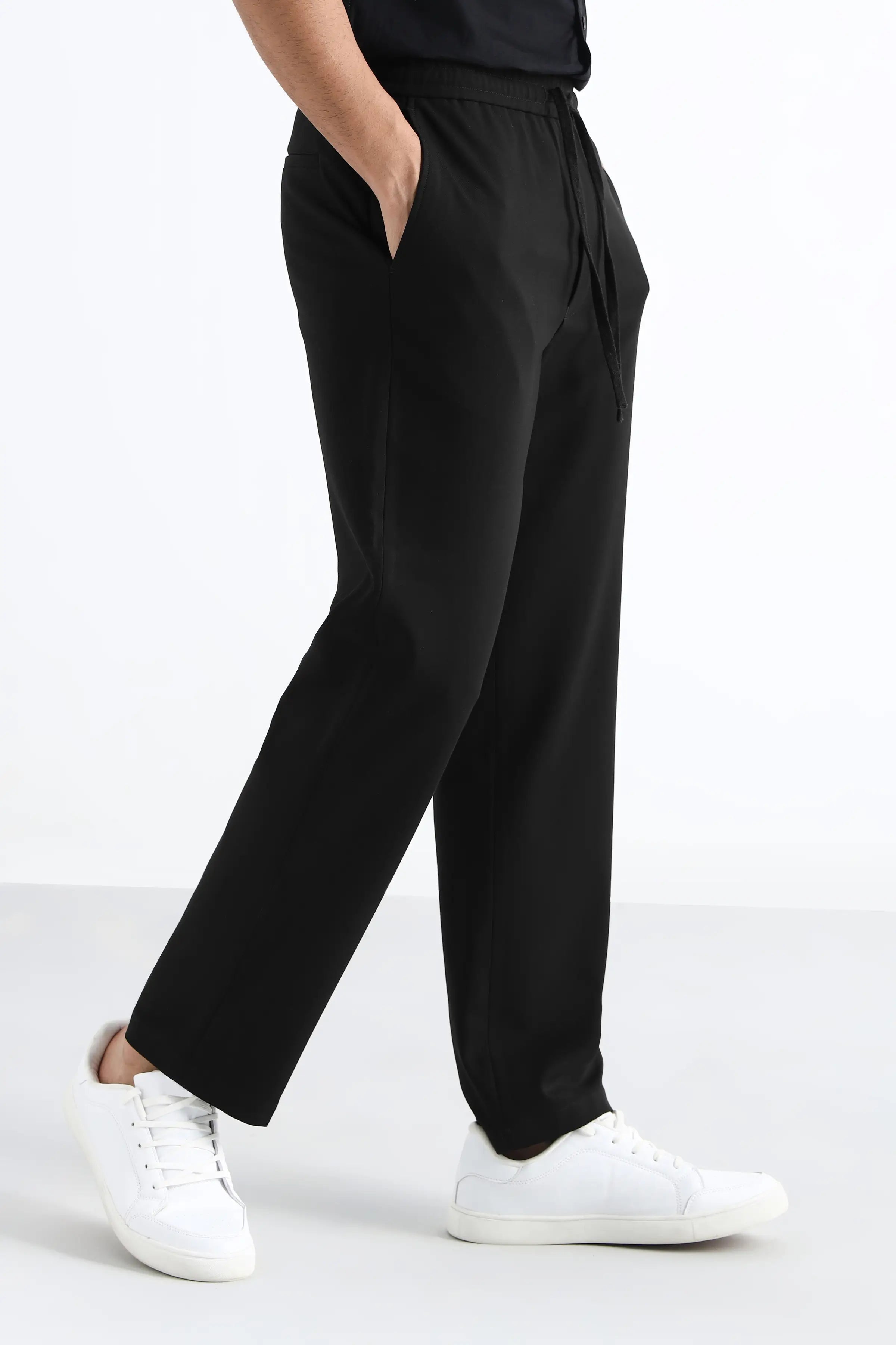Black Comfort Jogger Waist Trousers