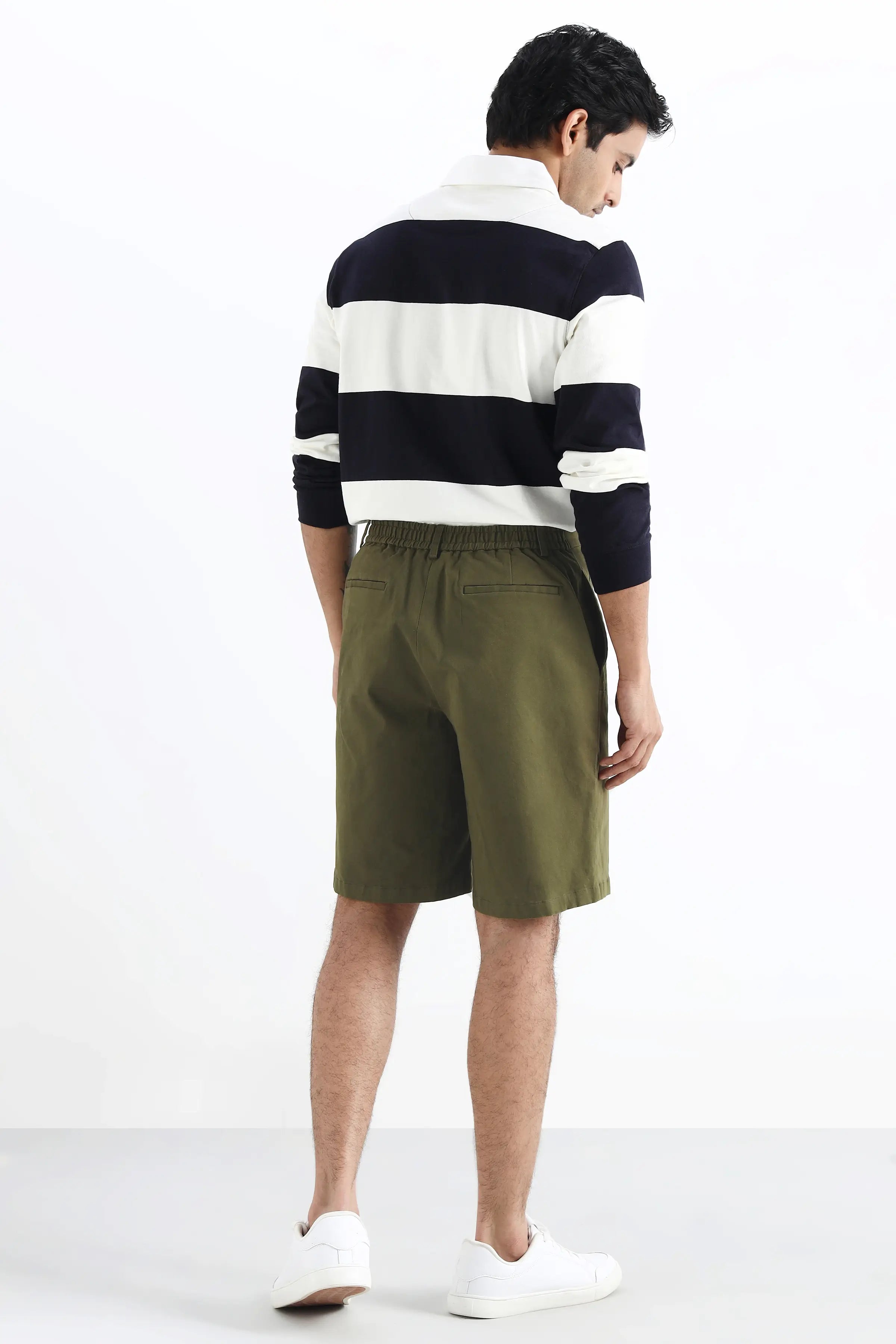 Dark Olive Longline Shorts