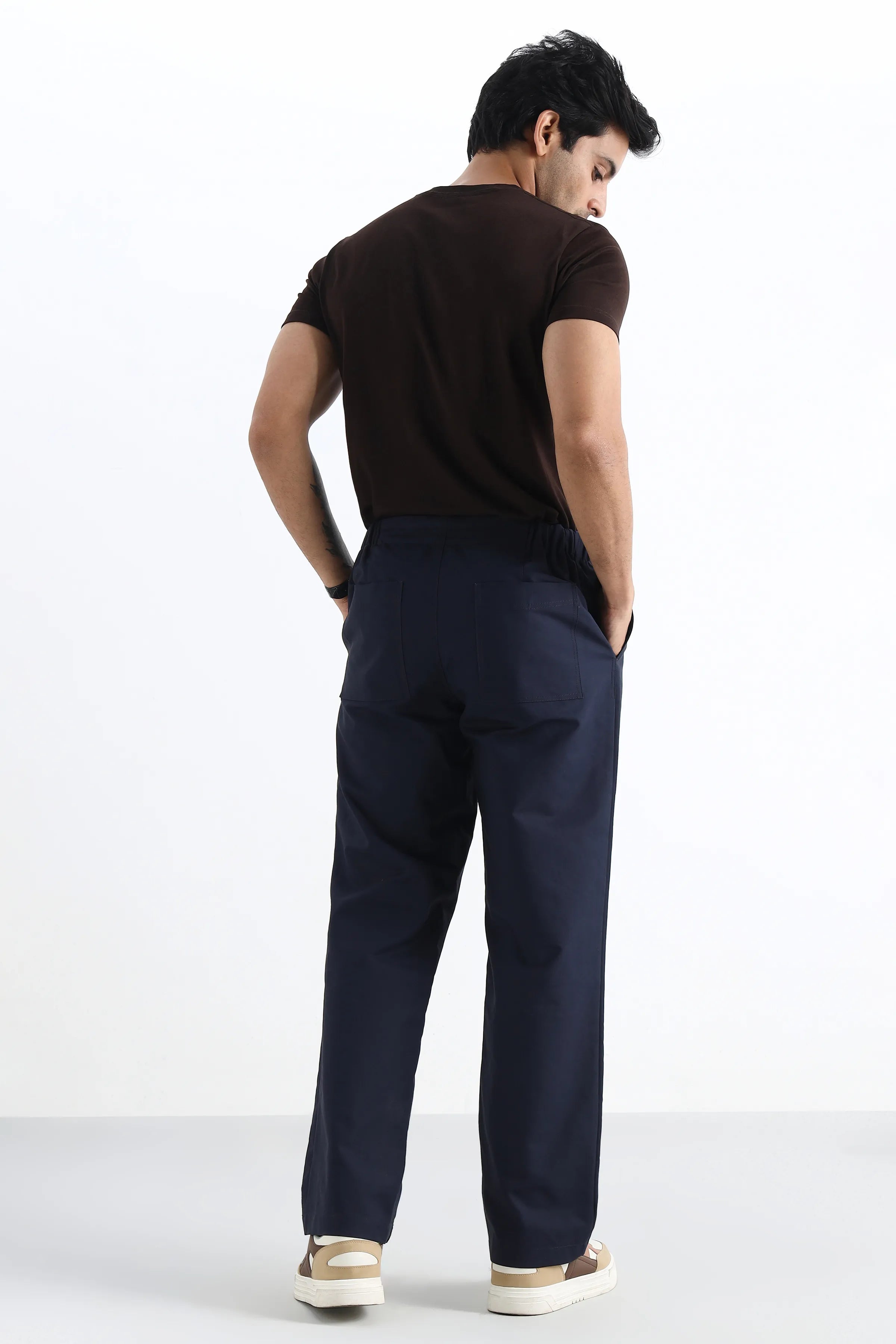 Navy Straight Leg Comfort Trousers
