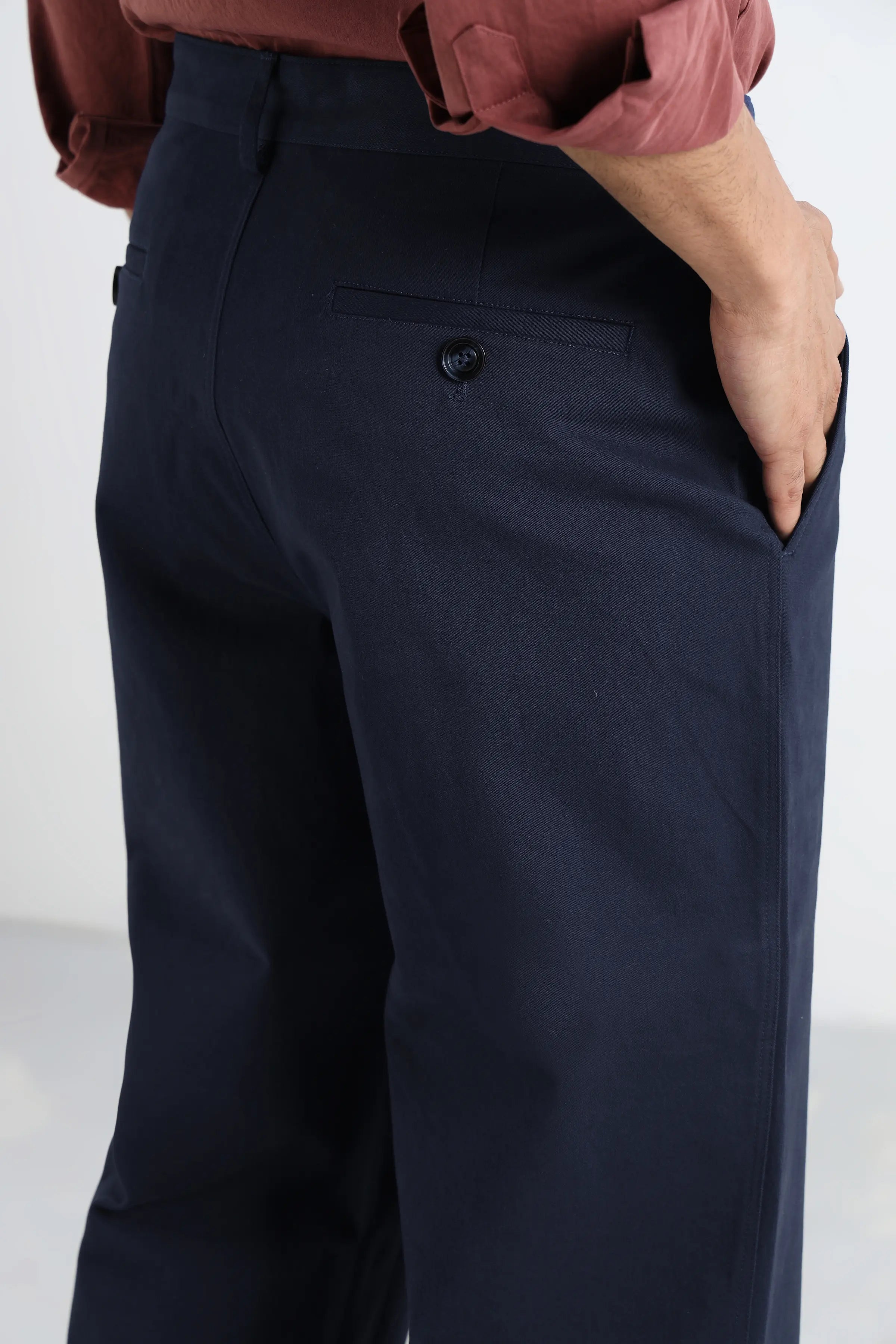 Navy Comfort Cotton Chinos