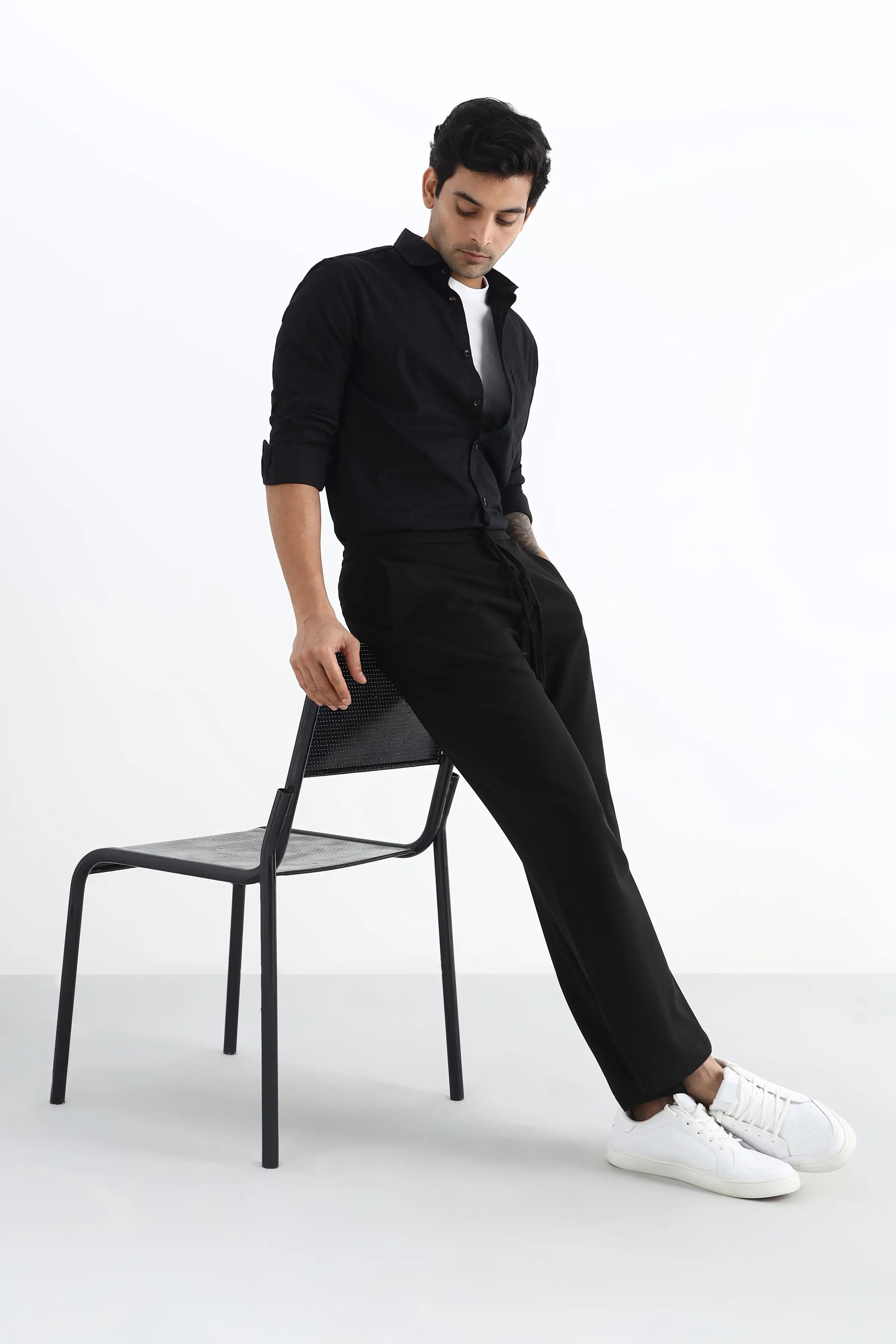 Black Comfort Jogger Waist Trousers