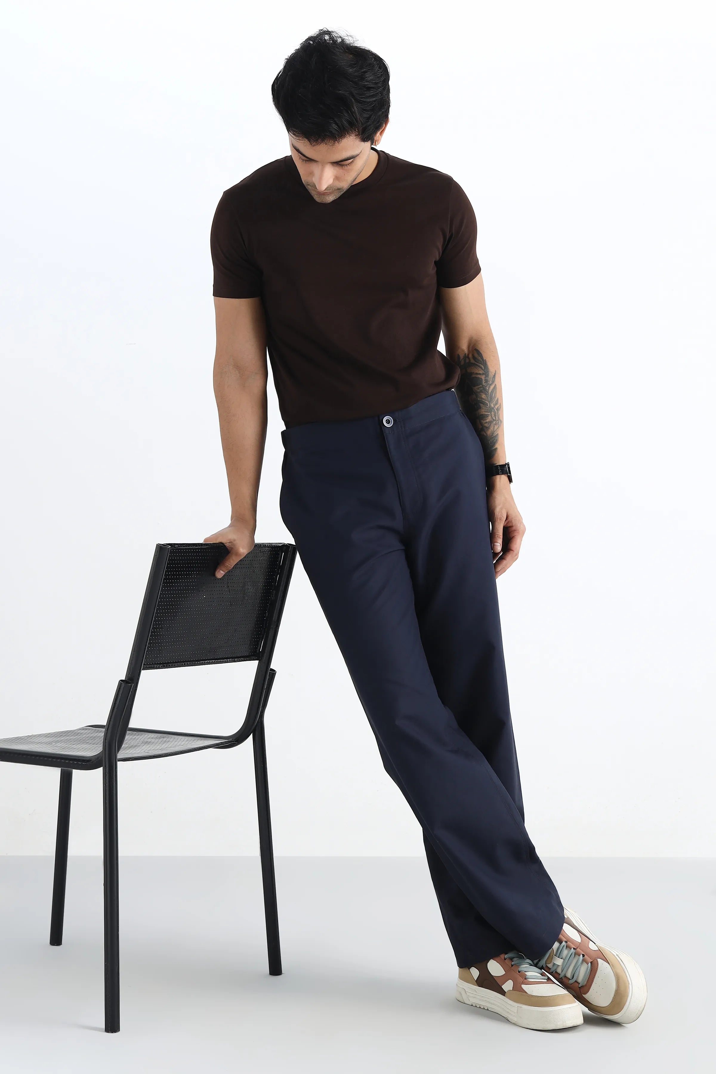 Navy Straight Leg Comfort Trousers