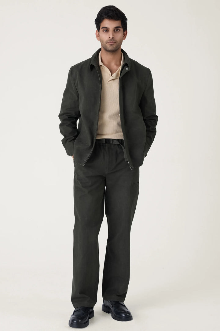 BUCKLE CARGO TROUSERS OLIVE - CRAIG
