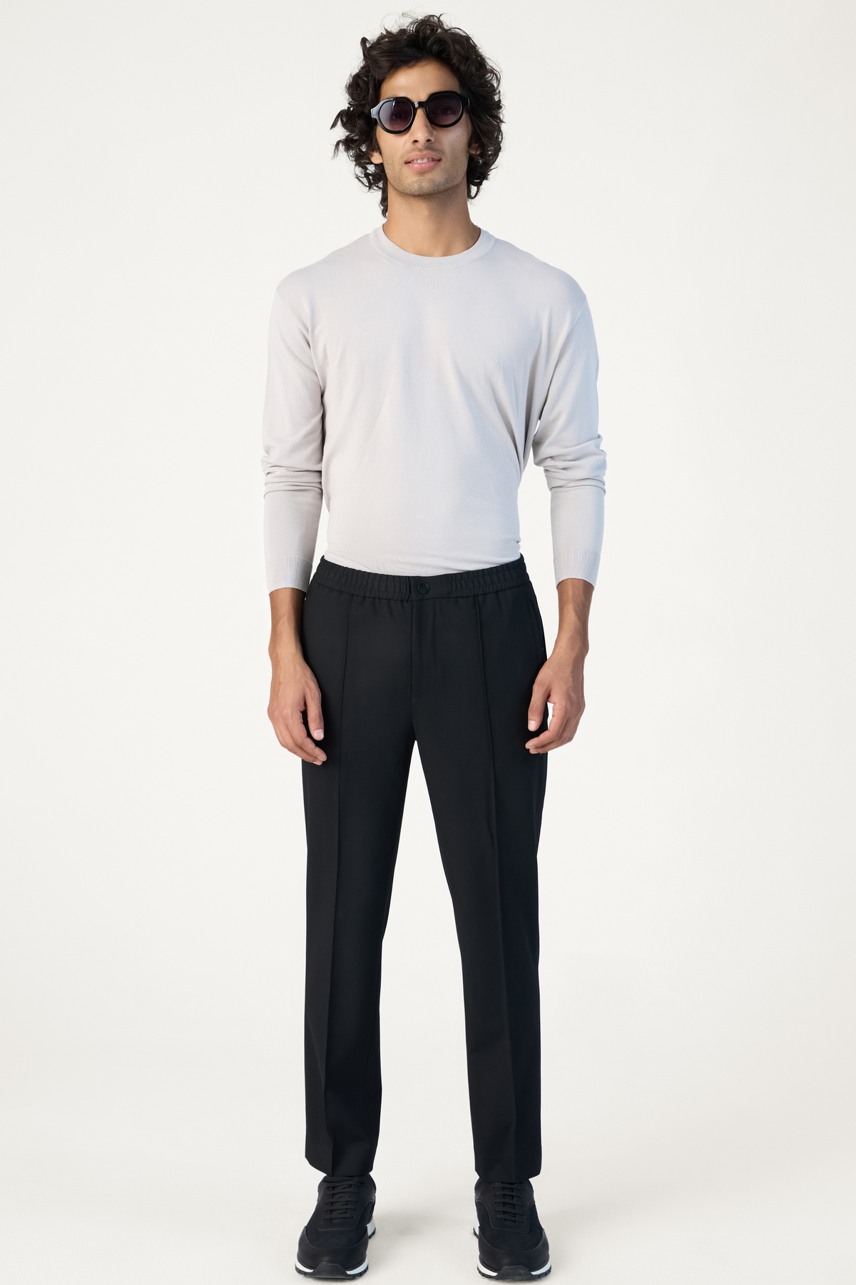 TEXTURED ELASTICATED JOGGER BLACK