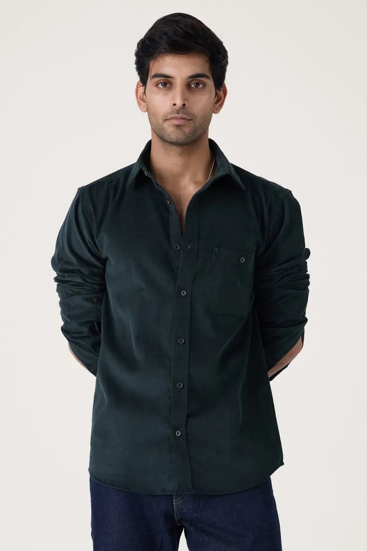 GREEN CORDUROY SHIRT